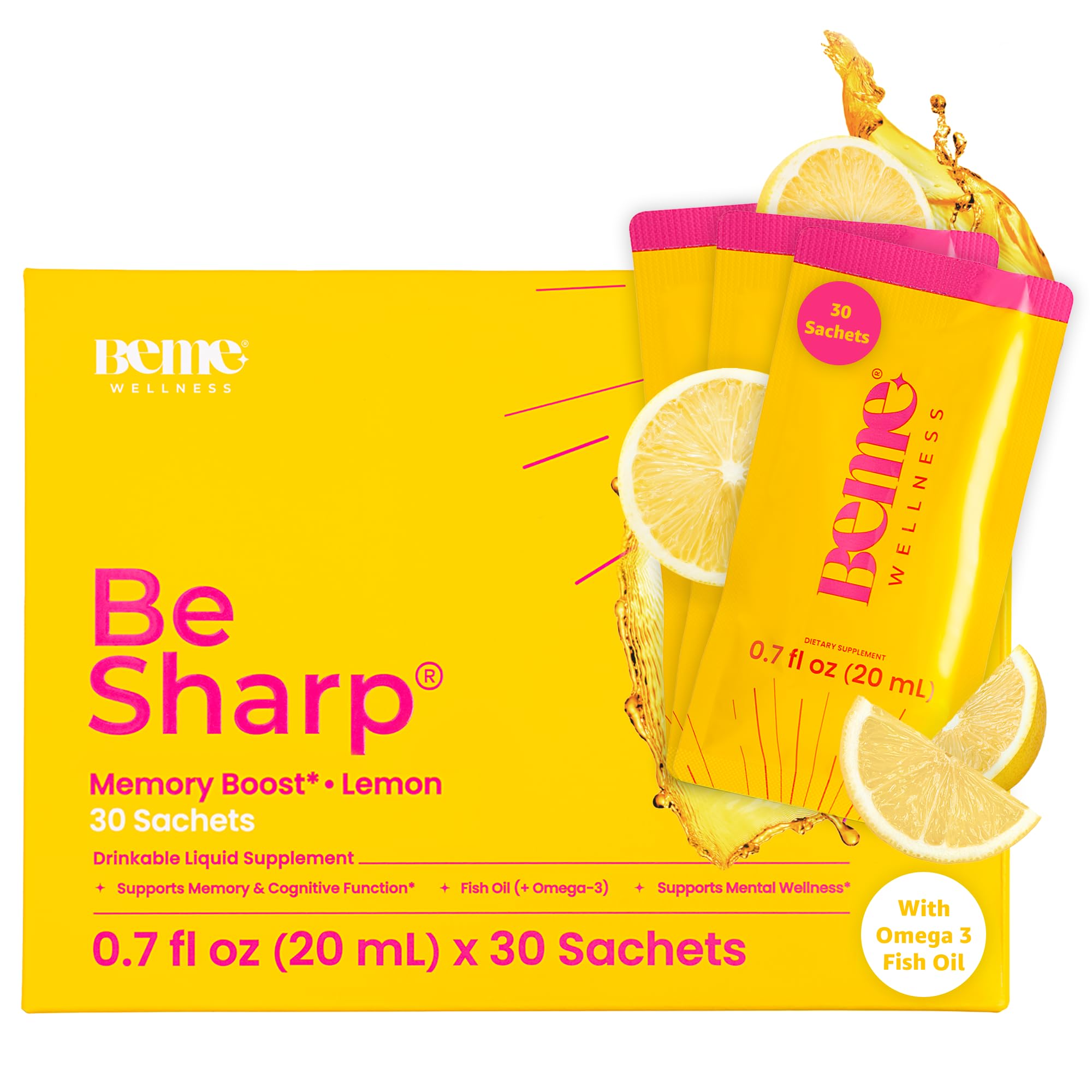 BeMe Liquid Omega 3 Fish Oil - Turmeric Curcumin, Lemon Balm Extract & Omega 3 Supplement for Women - Patented EPAX® for Quick Absorption & high bioavailability - Supports Memory & Brain Health BeMe Au supplements