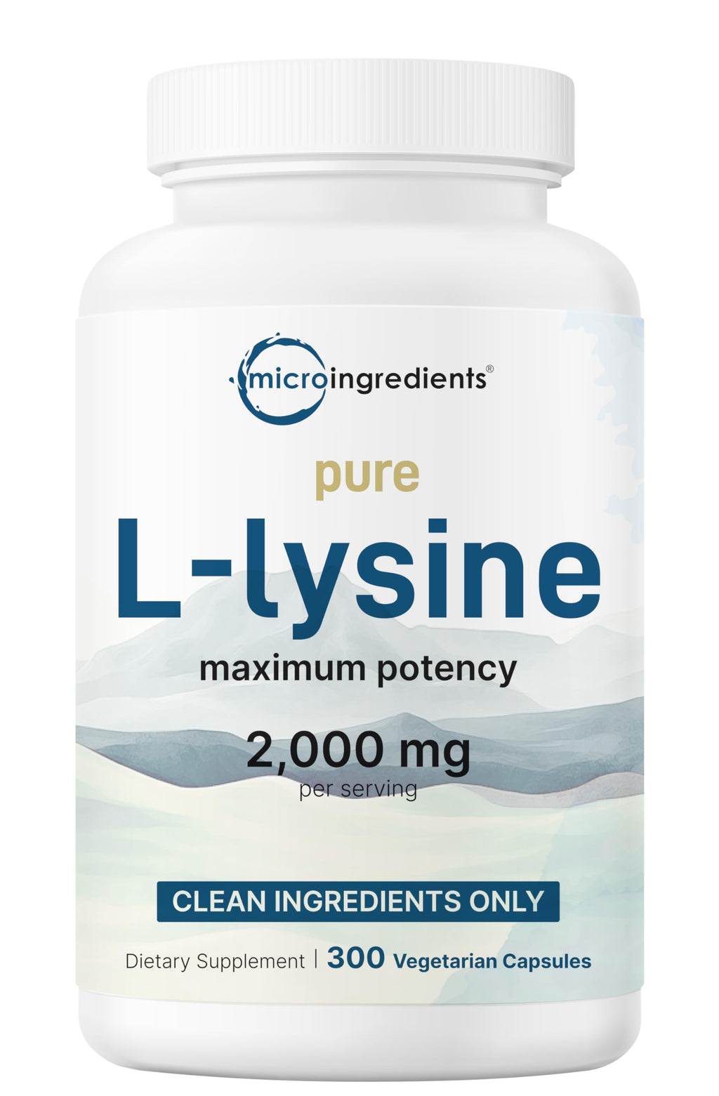 Pure L-Lysine 2,000mg, 300 Veggie Capsules | Maximum Potency, Easily Absorbed, Free Form | Essential Amino Acid for Collagen, Lip, & Immune Support