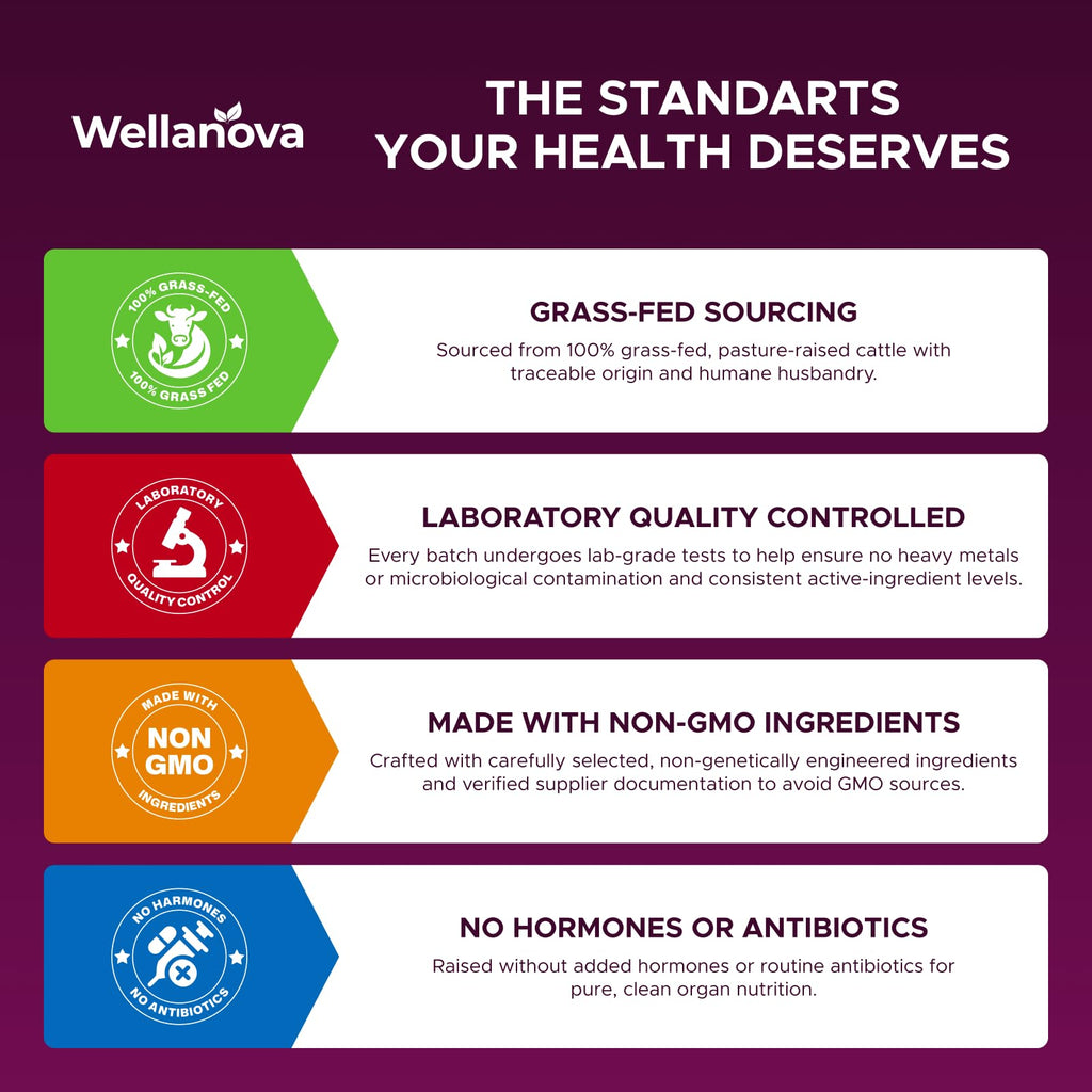Primal Beef Organ Supplement for Women, Grass-Fed Ancestral Superfood Supplement with Uterus & Liver for Hormone Balance & Queen Energy - 60 Day Supply Wellanova Au supplements