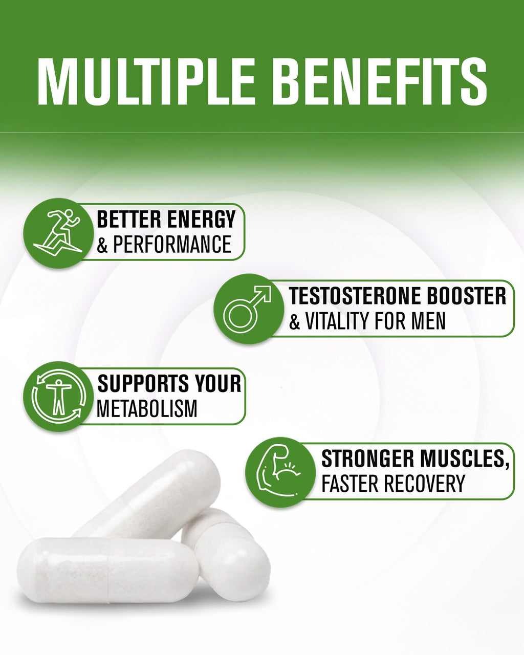 NaturalSlim Natural Booster for Men - Male Enhancing Supplement with Ginkgo Biloba, L Arginine, Zinc, Vitamin B3, & Testofen for Energy, Muscle Builder & Metabolism - 180 Capsules