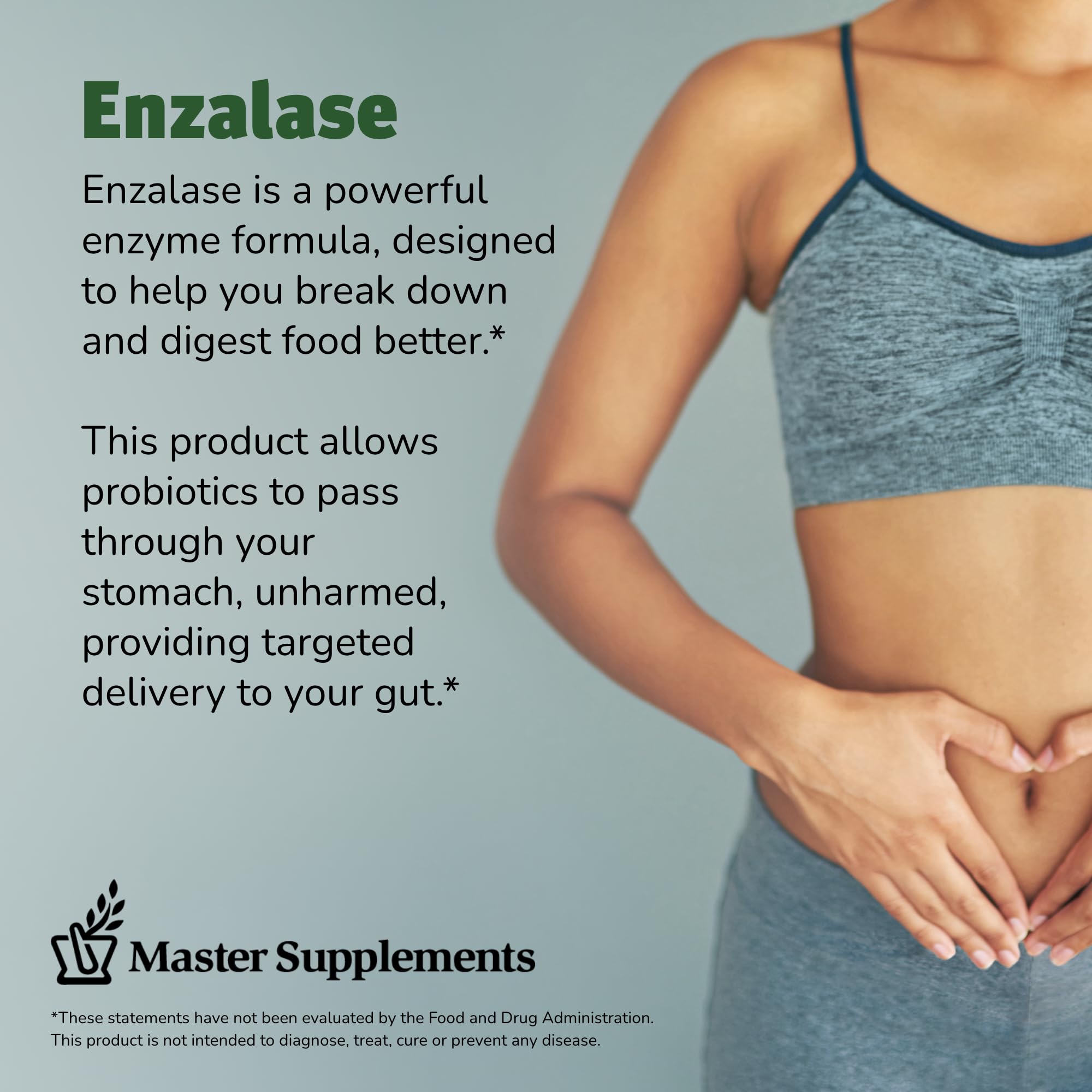 Master Supplements Enzalase - 50 Capsules, Pack of 3 - Probiotic Compatible Enzymes - Provides Digestive Boost + Gas & Bloating Relief - Gluten Free - 150 Total Servings ENZALASE Au supplements