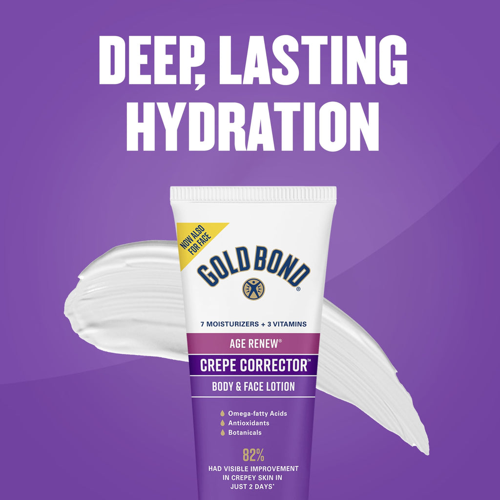 Gold Bond Age Renew Day & Night Duo Lotion Set for Body & Face, Crepe Corrector & Retinol Overnight Lotion