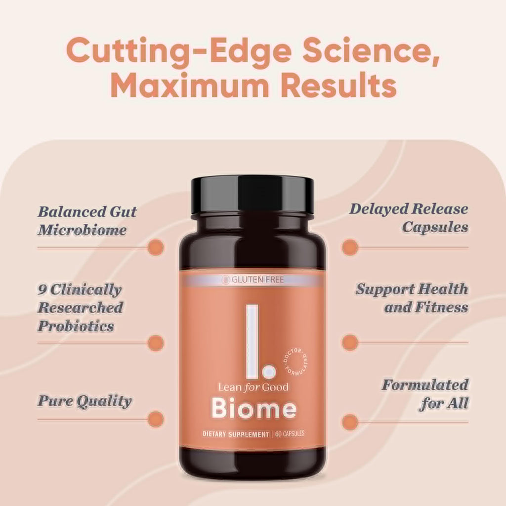 LEANFORGOOD Biome, 9-Strain Probiotic Formula, Supports a Balanced Gut Microbiome, Powerful Gut Probiotics
