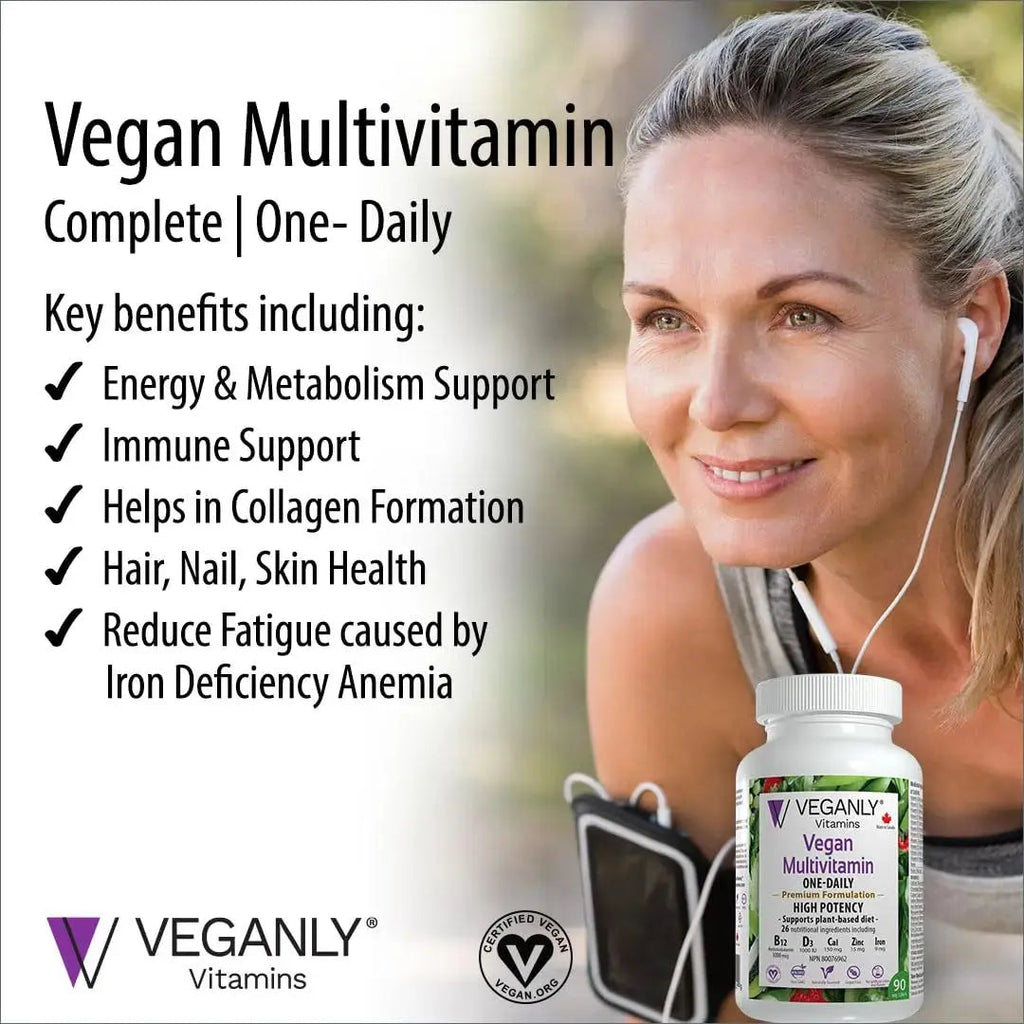 VEGANLY Vitamins Vegan Multivitamin One-Daily, (90 Veg Tablets). Complete Nutrition Support for Plant-Based, Vegan or Vegetarian Diets VEGANLY Vitamins Au supplements