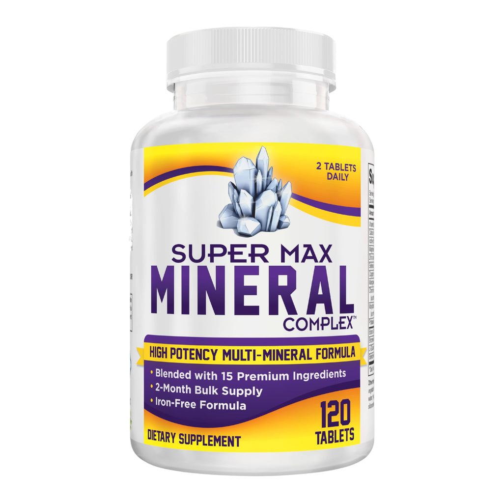 2-Month Multimineral Supplement Support Iron-Free Formula | Daily Multiminerals | Multi-Mineral Supplements | Minerals Complex | 60-Day Bulk Supply | 120 Tablets