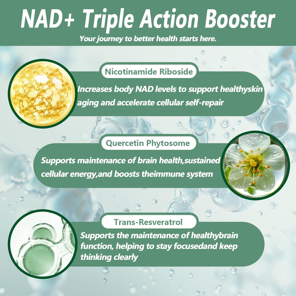 CARE GIFT NAD Supplement, NAD Nicotinamide Riboside Resveratrol 900mg - Liposomal NAD Supplements for Women & Men,NMNH Supplement Alternative for Energy, Focus, Anti-Aging (1 Pack) CARE GIFT Au supplements