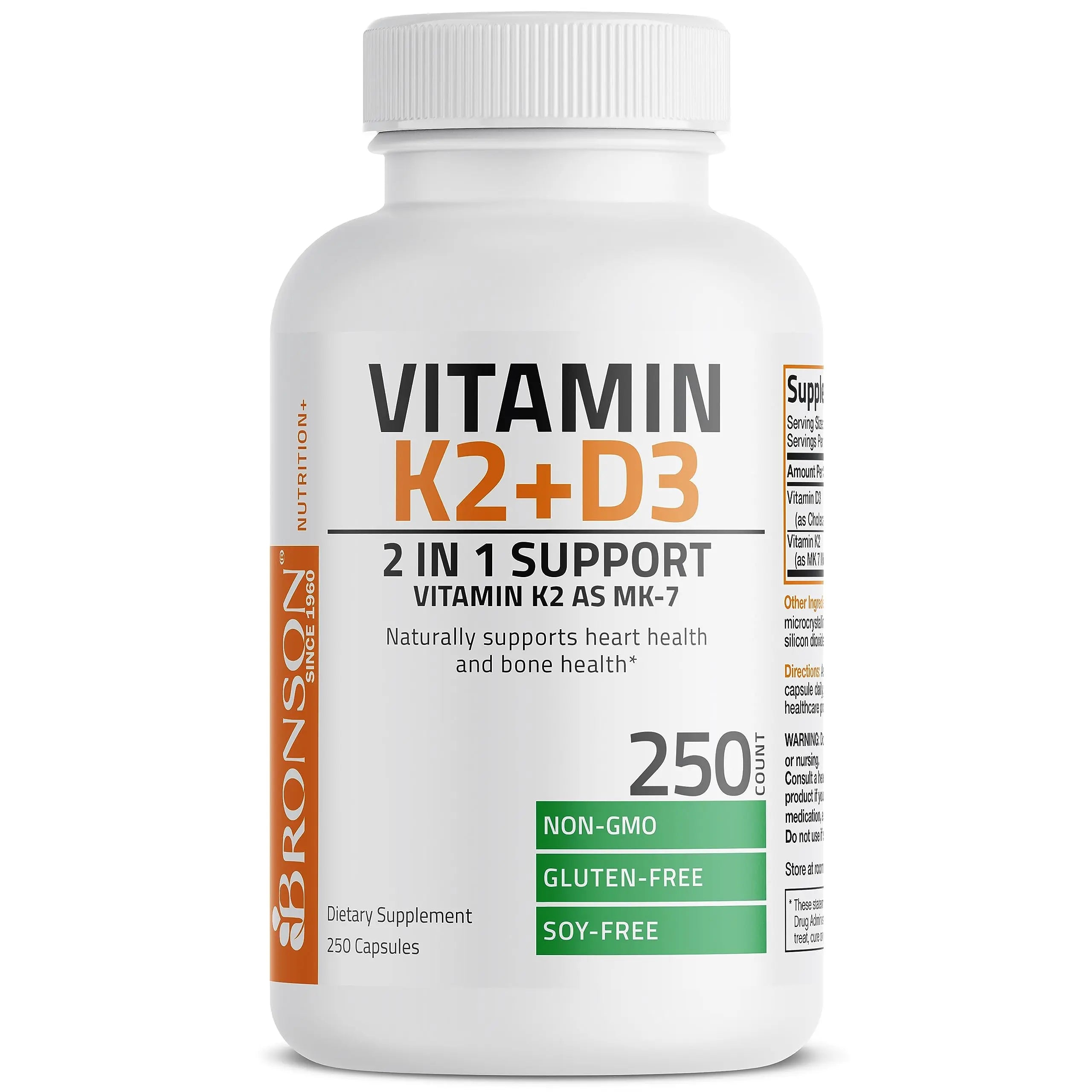 Bronson Vitamin K2 (MK7) with D3 Supplement Bone and Heart Health Non-GMO Bronson Au supplements