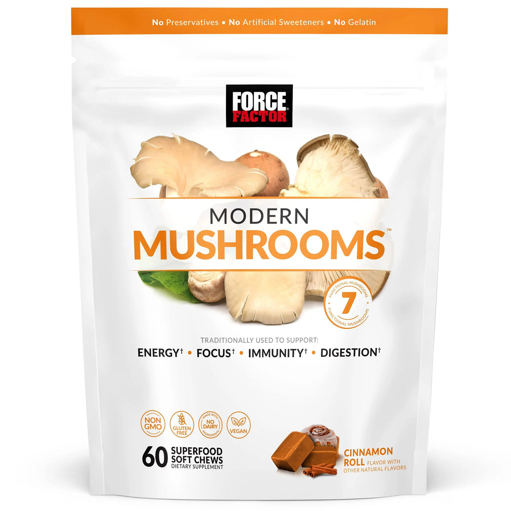 FORCE FACTOR Modern Mushrooms Soft Chews, Mushroom Supplement with Lions Mane Force Factor Au supplements