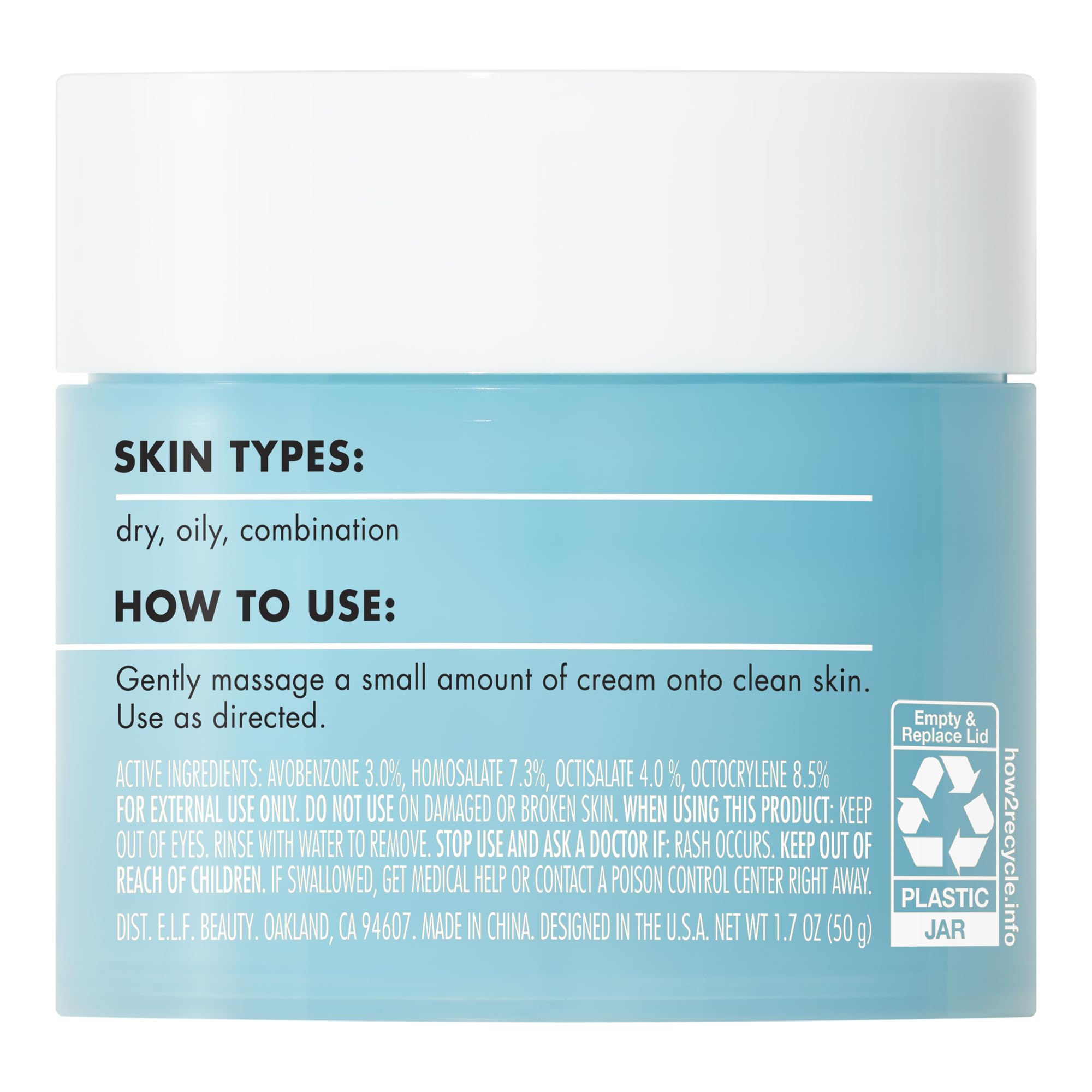 e.l.f. SKIN Holy Hydration! Face Cream - Broad Spectrum SPF 30 Sunscreen, Moisturizes & Softens Skin