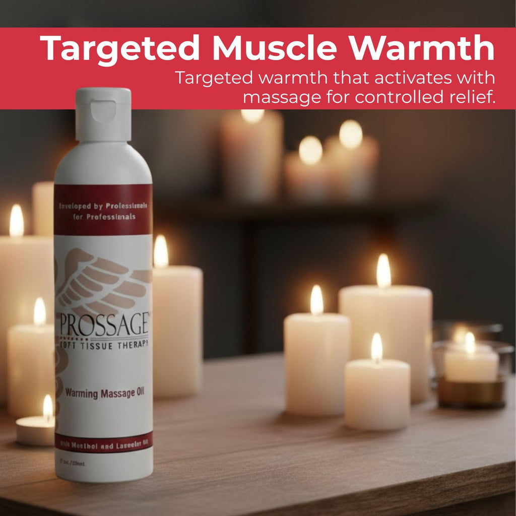 Prossage Heat Warming Relief Massage Oil for Therapuetic Massages, Deep Tissue Massages, and Aromatherapy, Topical Reliever, 8 Ounce Bottle THERABAND Au supplements