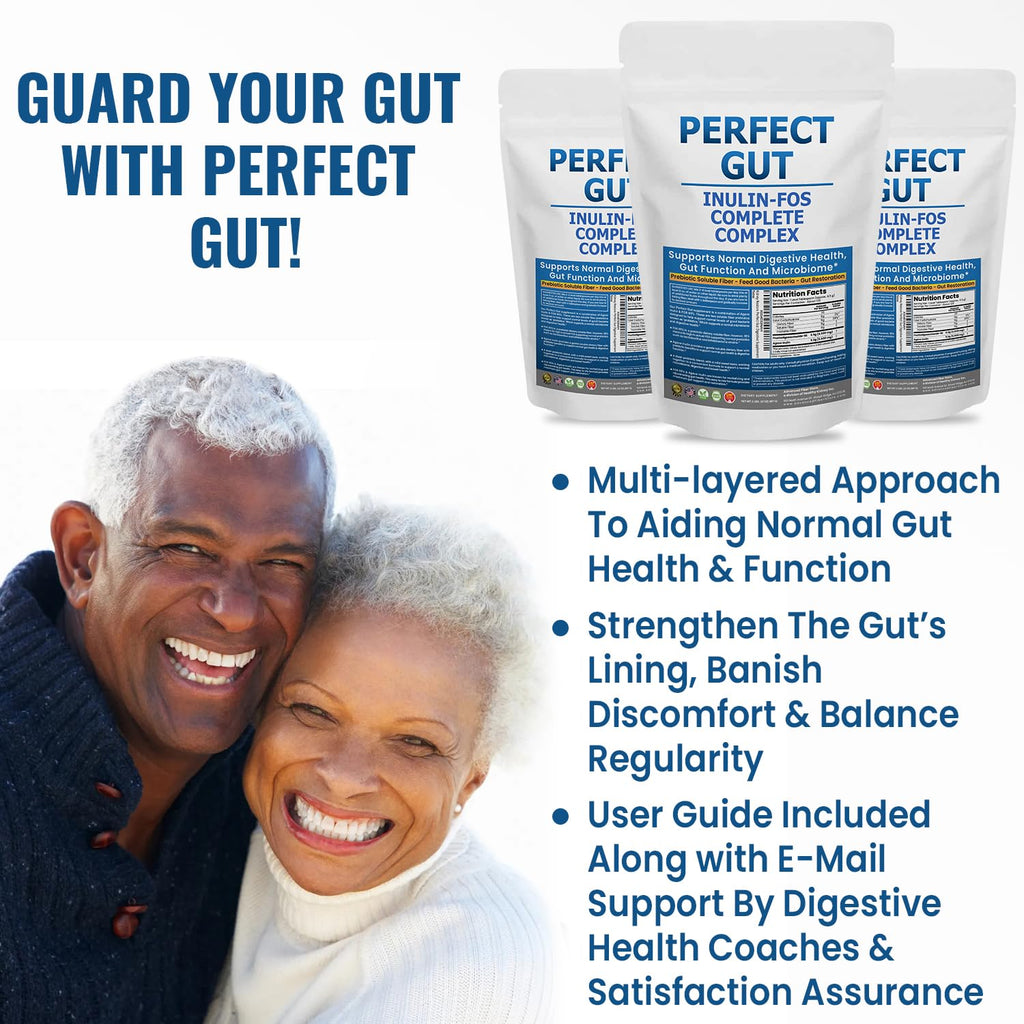 Perfect Gut: Inulin FOS Powder for Gut Health. Prebiotic Inulin. Unique Prebiotic 95% FOS Inulin Agave Fiber