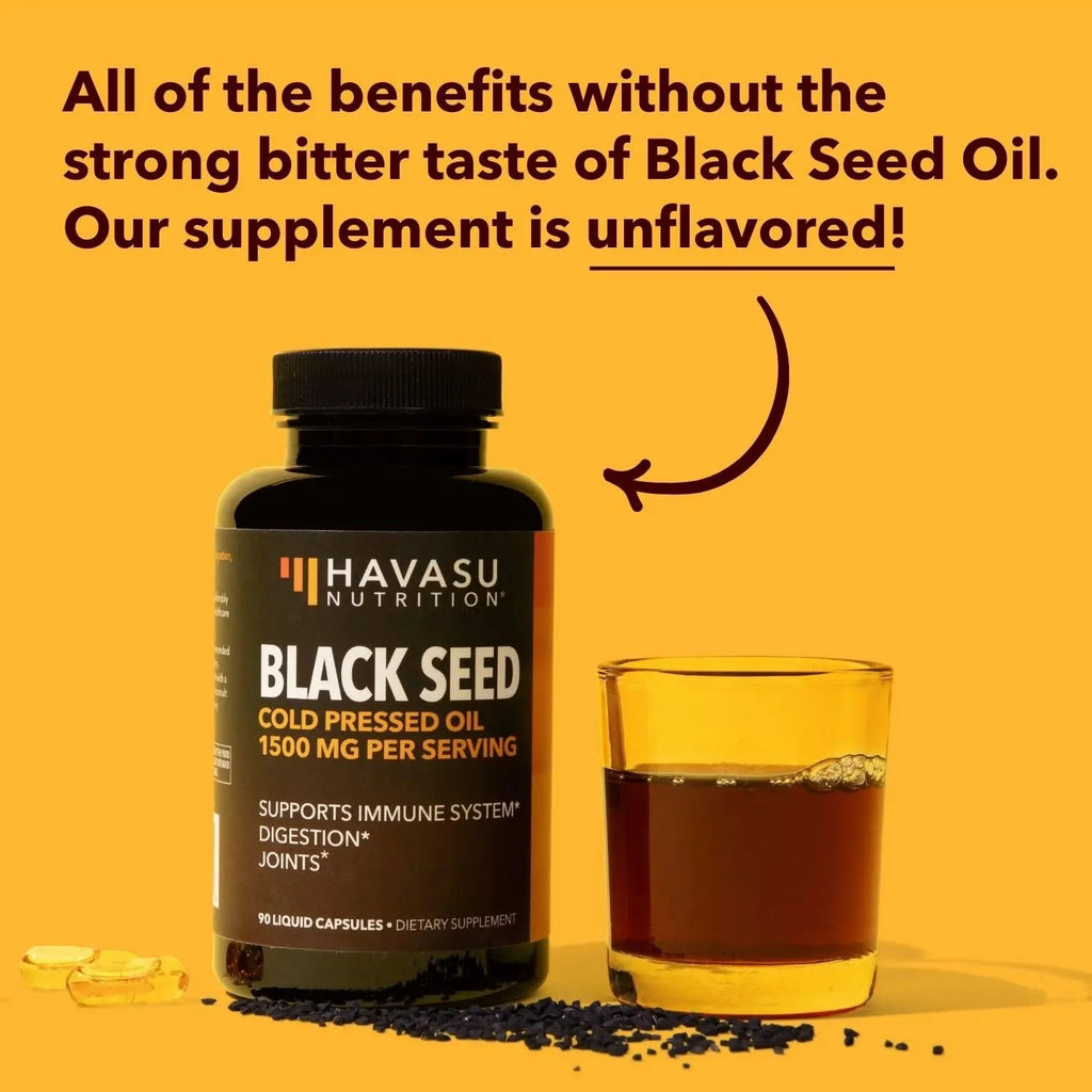 Black Seed Oil Nigella Sativa Cold-Pressed Capsules | 1500mg Black Cumin Seed Oil HAVASU NUTRITION Au supplements