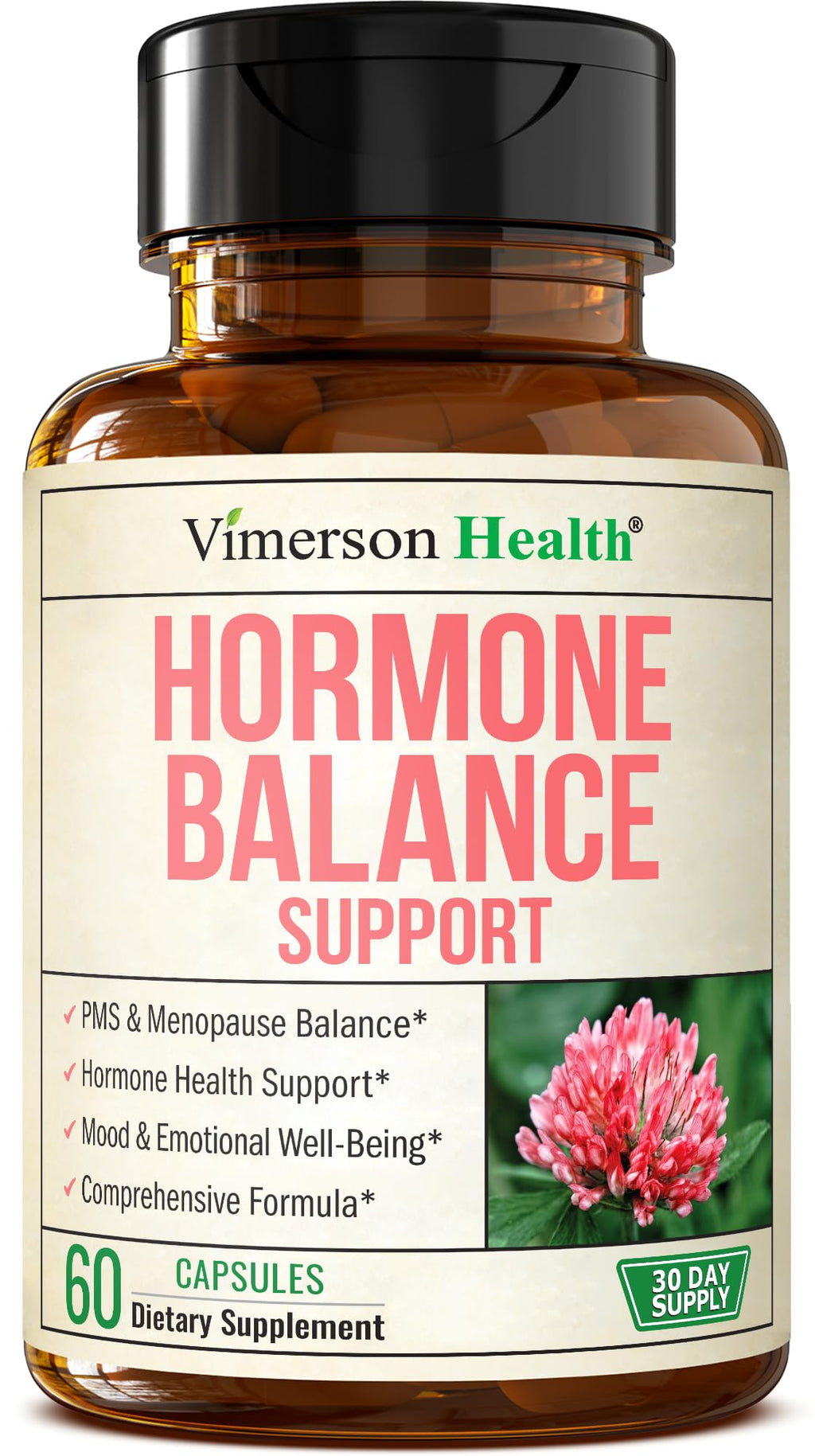 Hormone Harmony for Women with Black Cohosh, Dong Quai & Red Clover – Natural Hormone Balance for Women of All Ages – Supports PMS, Menopause & Mood – Women’s Hormone Balance Supplement – 60 Capsules Vimerson Health Au supplements
