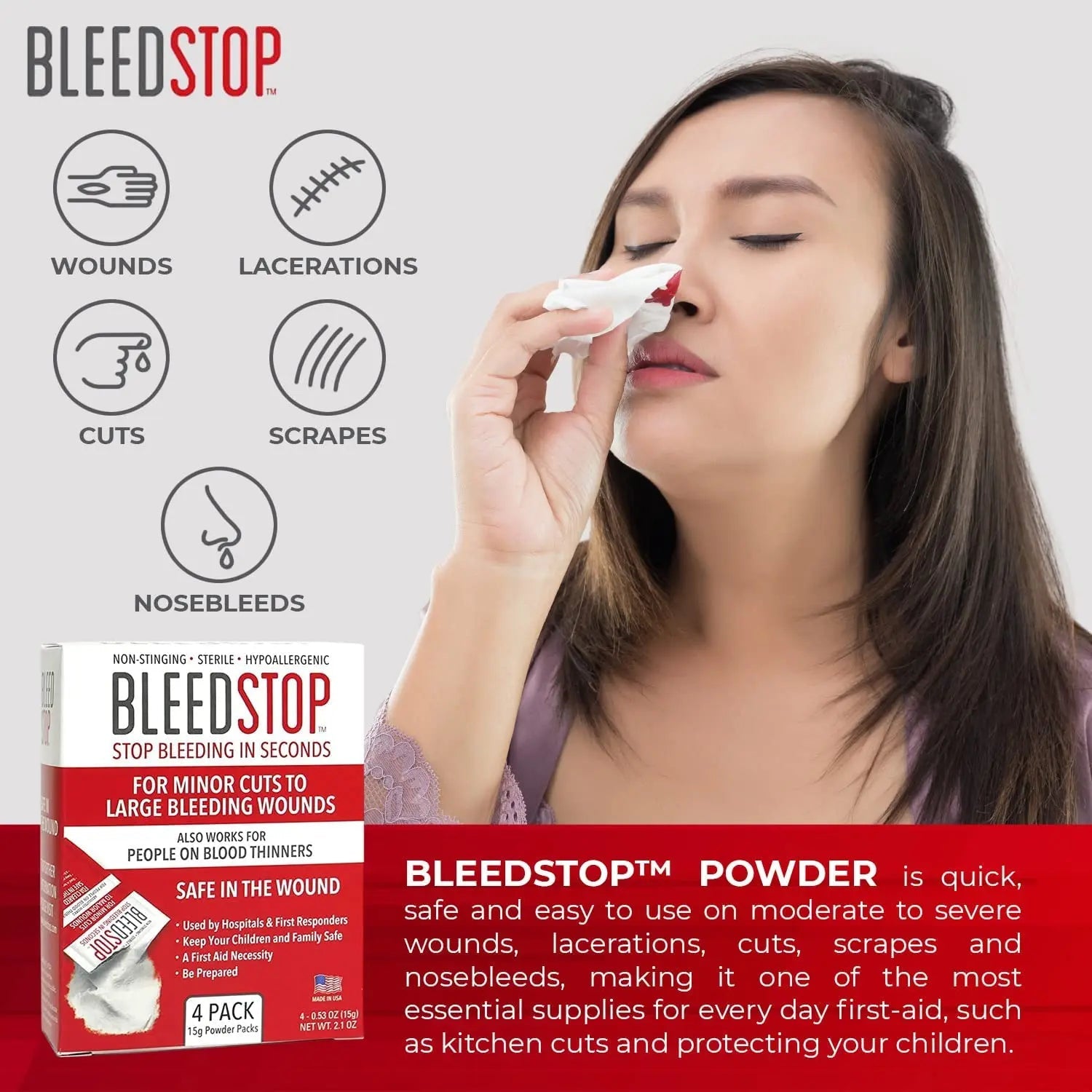 BleedStop™ First Aid Powder for Blood Clotting, Trauma Kit, Blood Thinner BleedStop Au supplements