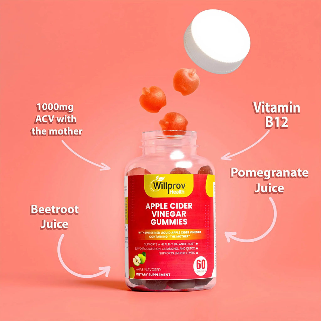 Willprov Health Apple Cider Vinegar Gummies - 1000mg ACV with Mother for Metabolism Willprov Health Au supplements