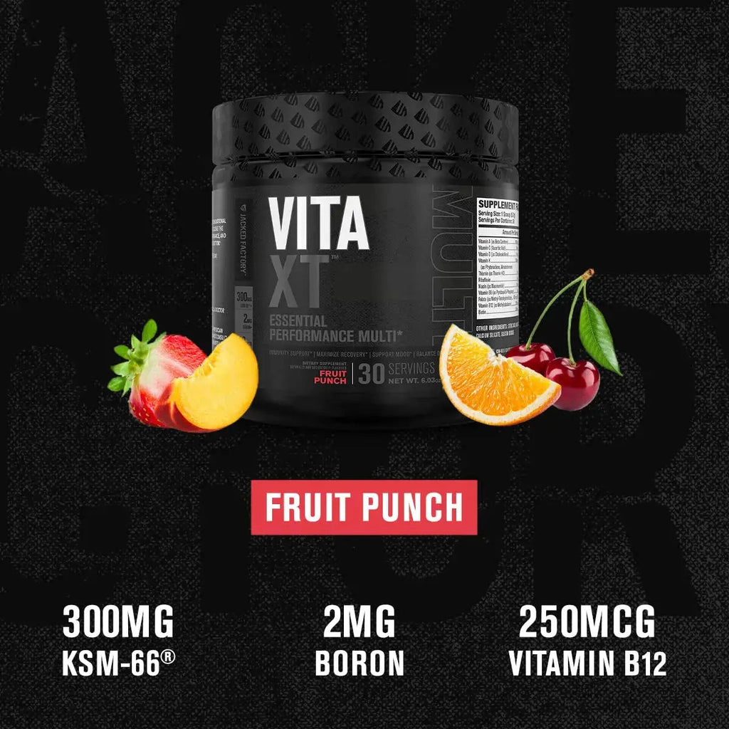 Jacked Factory Vita XT Performance Vitamin Powder - Daily Multivitamin Powder for Men with KSM-66 Ashwagandha, Prebiotic Fiber Jacked Factory Au supplements
