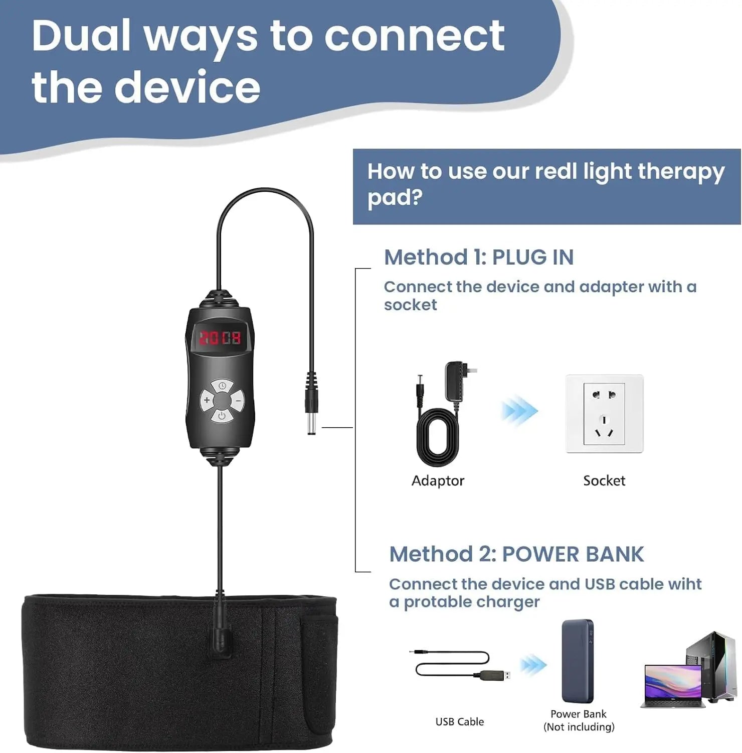 Red Light Therapy Belt - Near Infrared Light Therapy & Red Light Therapy for Body,660nm&850nm Adrxmexna Au supplements
