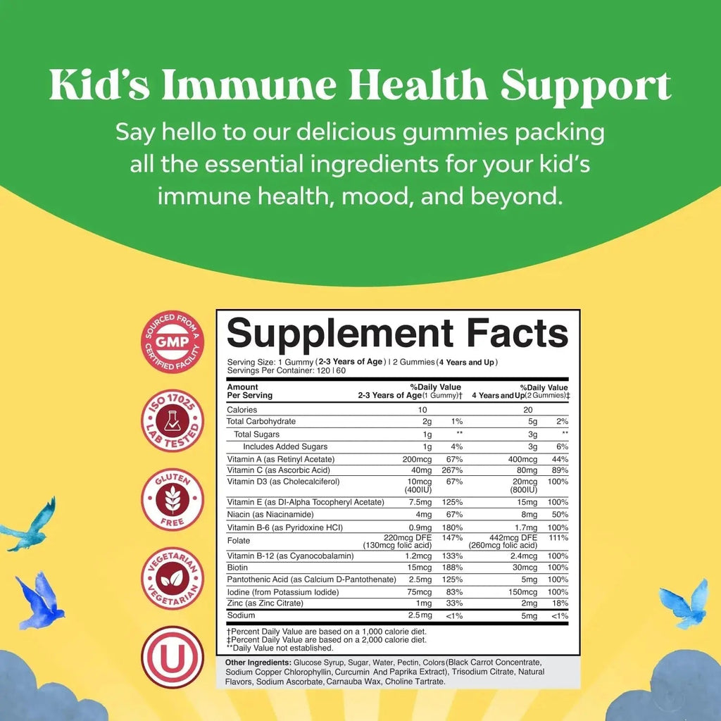 Bundle of Plant Based Kids Multivitamin Gummies with Vitamins A C D3 E B Zinc and DHA Omega 3 Gummies with Vegetarian 6 9 for Vision Brain Immunity Support Natures Craft Au supplements