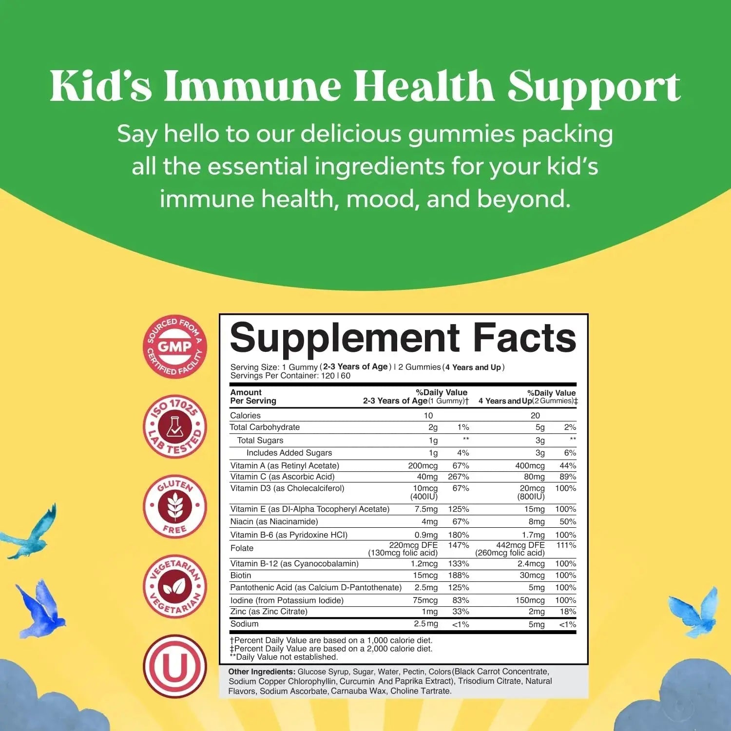 Bundle of Plant Based Kids Multivitamin Gummies with Vitamins A C D3 E B Zinc and DHA Omega 3 Gummies with Vegetarian 6 9 for Vision Brain Immunity Support Natures Craft Au supplements