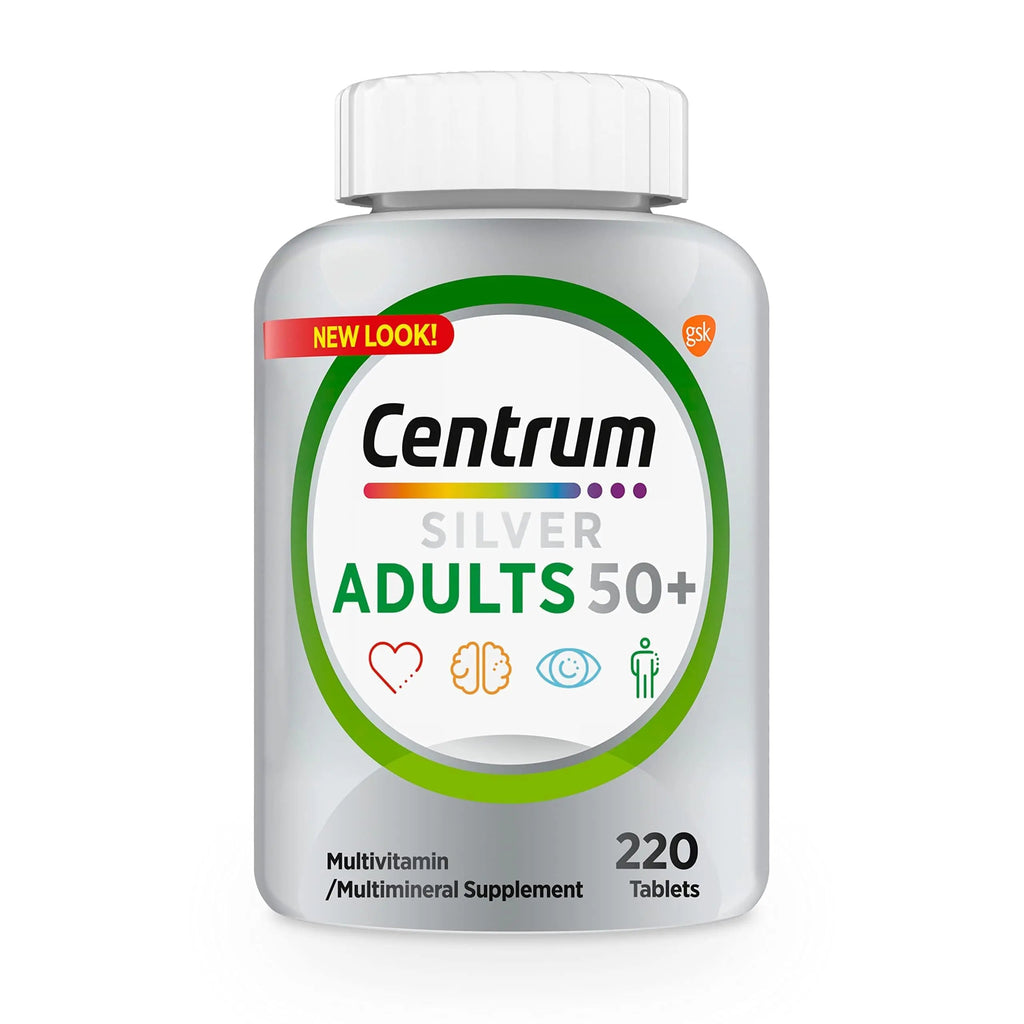 Centrum Silver Multivitamin for Adults 50 Plus, Multivitamin/Multimineral Supplement, Vitamin D3, B Vitamins, Gluten Free, Non-GMO Ingredients Centrum Au supplements