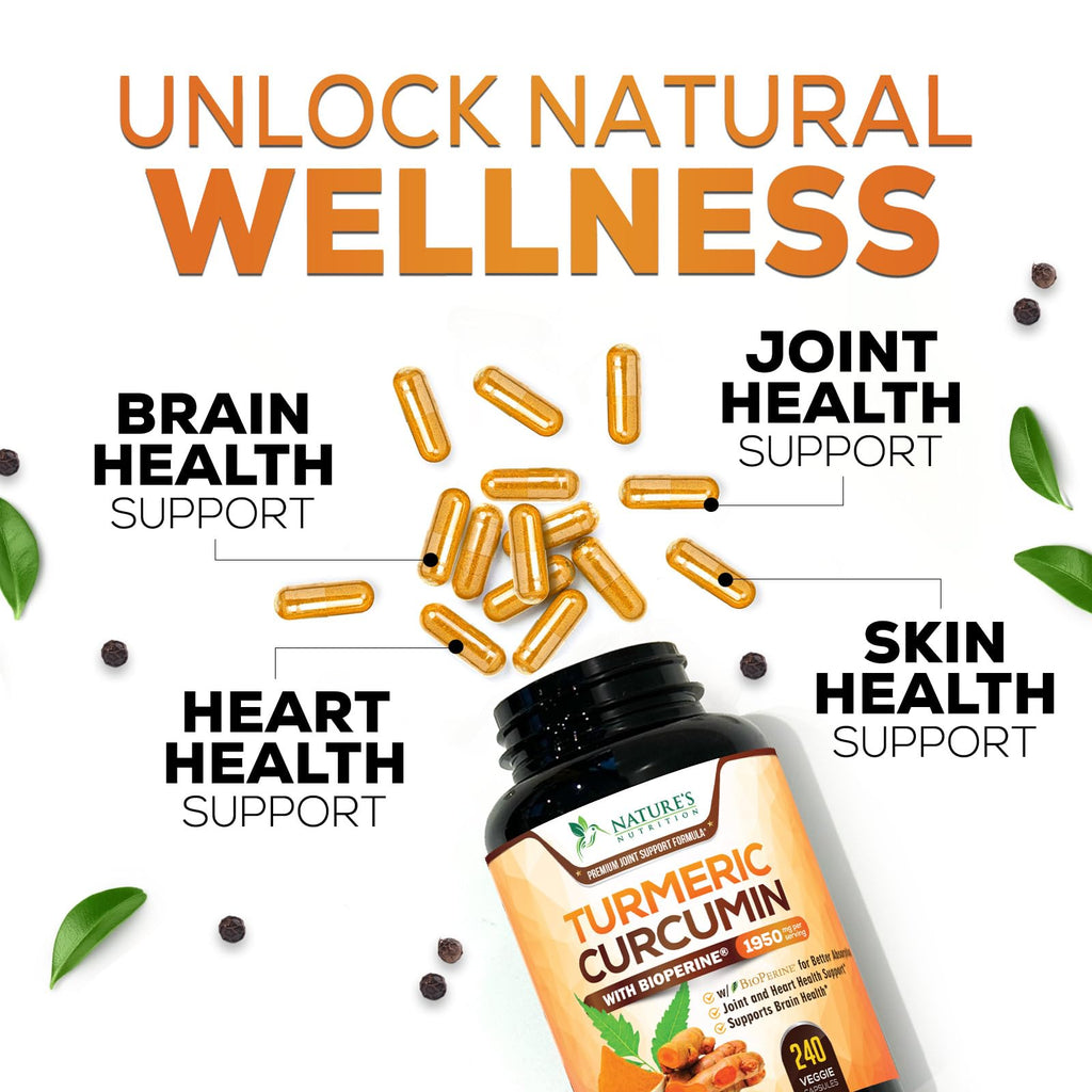 Turmeric Curcumin Supplement - 95% Curcuminoids with Organic Turmeric & BioPerine Black Pepper for Best Absorption - Daily Joint & Immune Health Support