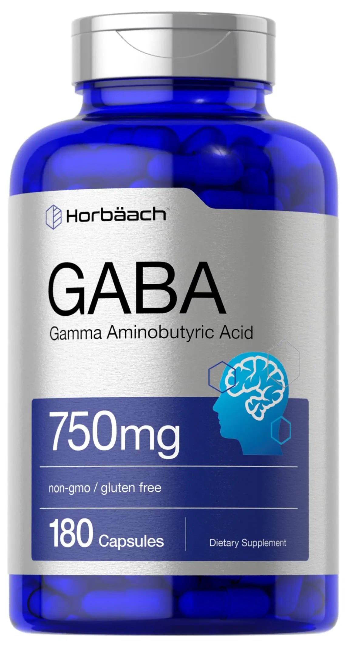 GABA 750mg | 180 Capsules | Gamma Aminobutyric Acid Supplement Horbäach Au supplements