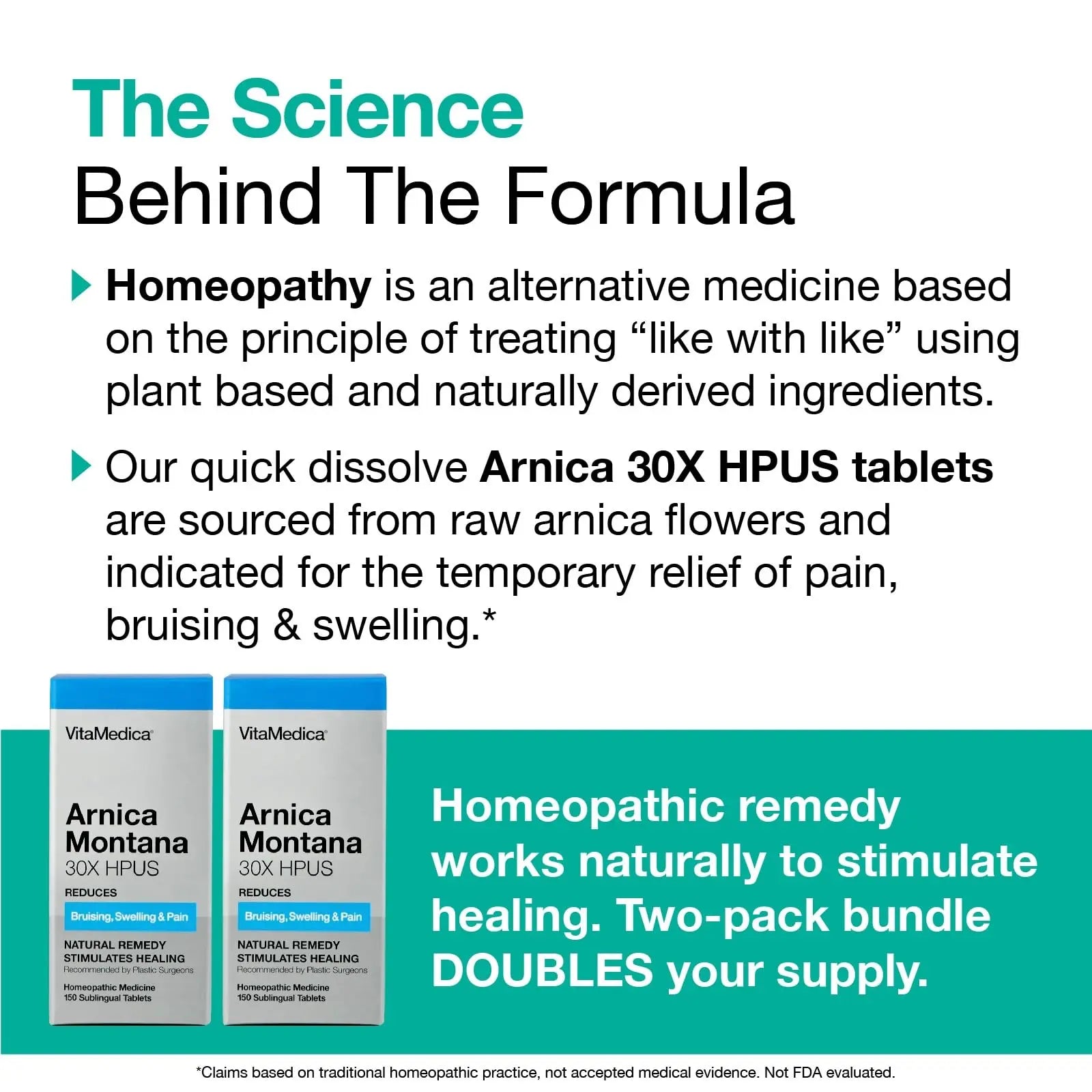 VitaMedica Arnica Montana 30X Homeopathic Tablets for Bruising Pain and Swelling | Plant Based Formula VitaMedica Au supplements