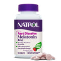 Natrol Fast Dissolve Melatonin 3 mg, Melatonin Supplements for Restful Sleep, Sleep Support for Adults, 150 Strawberry-Flavored Tablets