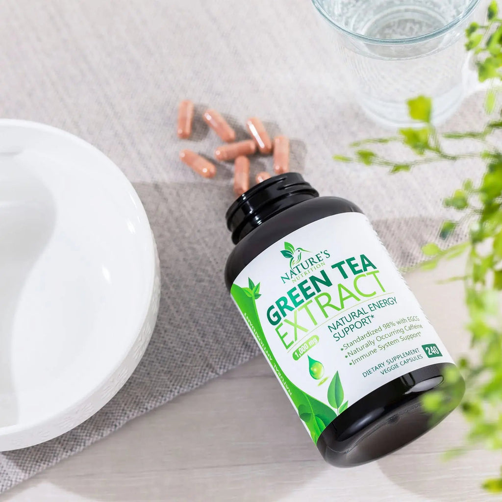 Green Tea Extract Capsules 1000mg 98% Standardized EGCG - 3X Strength for Natural Nature's Nutrition Au supplements
