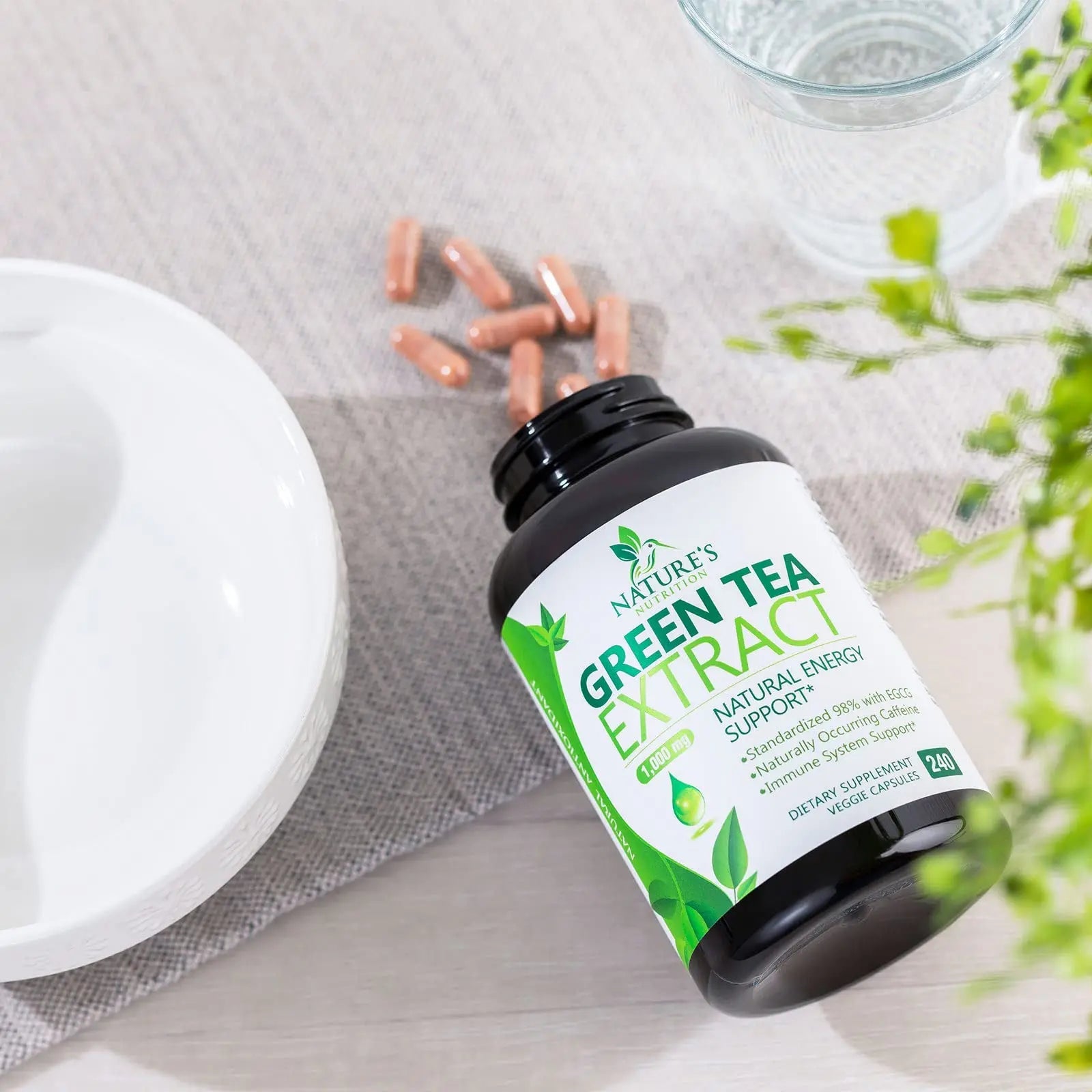 Green Tea Extract Capsules 1000mg 98% Standardized EGCG - 3X Strength for Natural Nature's Nutrition Au supplements