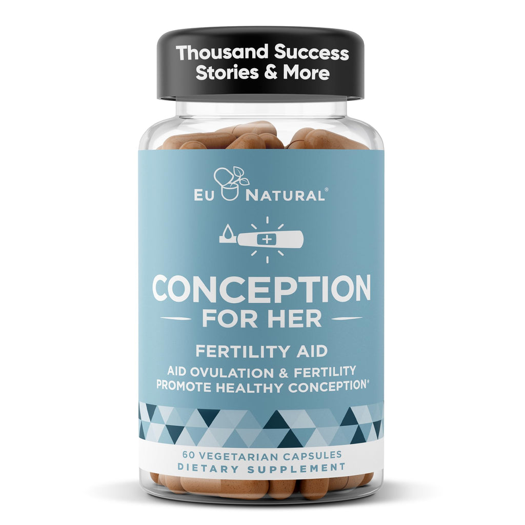 Eu Natural Conception for Her Fertility Supplements for Women - Ovulation, Hormonal Balance & Regular Cycle Support - Myo-Inositol, Folate, Folic Acid & Vitex - 60 Vegetarian Capsules Eu Natural Au supplements