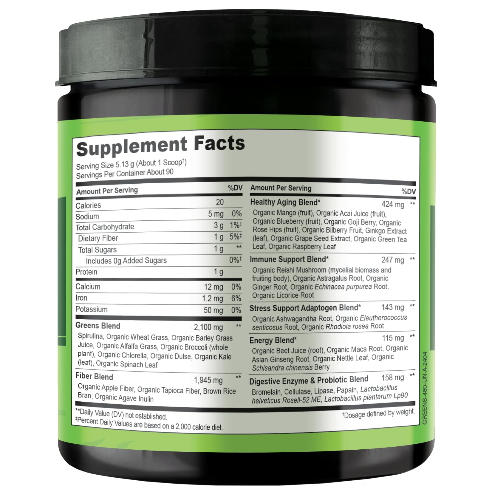 NATURELO Raw Greens Superfood Powder - Unsweetened - Boost Energy, Detox, Enhance Health - Organic Spirulina - Wheat Grass - Whole Food Nutrition from Fruits