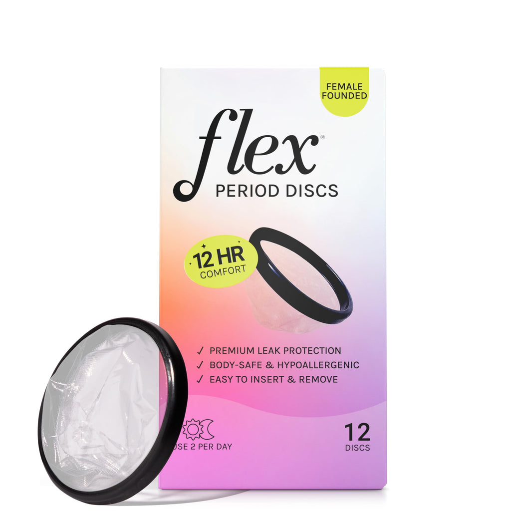 Flex Menstrual Discs | Disposable Period Discs | Reduce Cramps & Dryness | Beginner-Friendly Tampon Alternative | Capacity of 5 Super Tampons | Made in Canada | 12 Count FLEX Au supplements