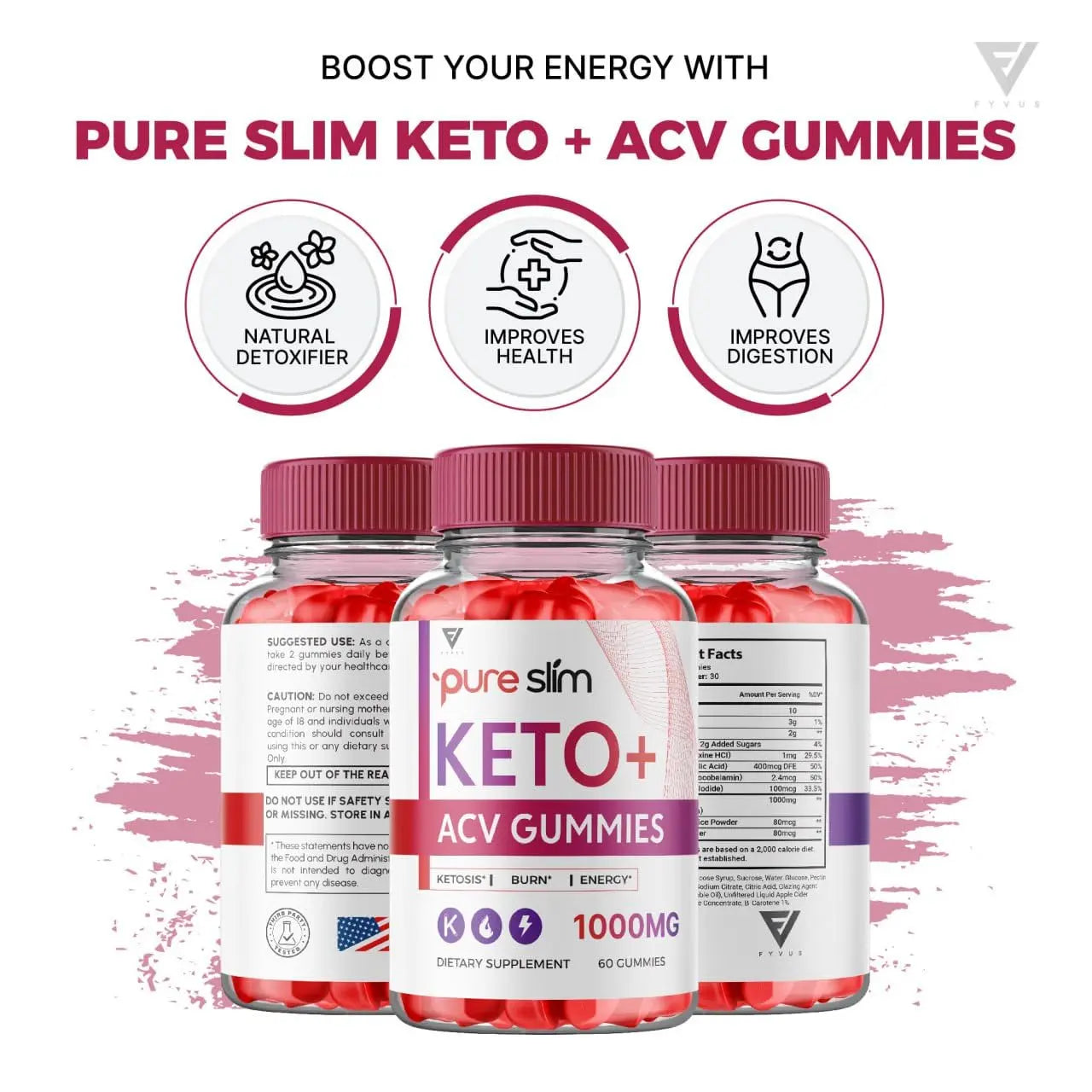 (2 Pack) Pure Slim Keto ACV Gummies, Pure Slim Keto ACV Gummies Advanced Kelly Clarkson Fyvus Au supplements