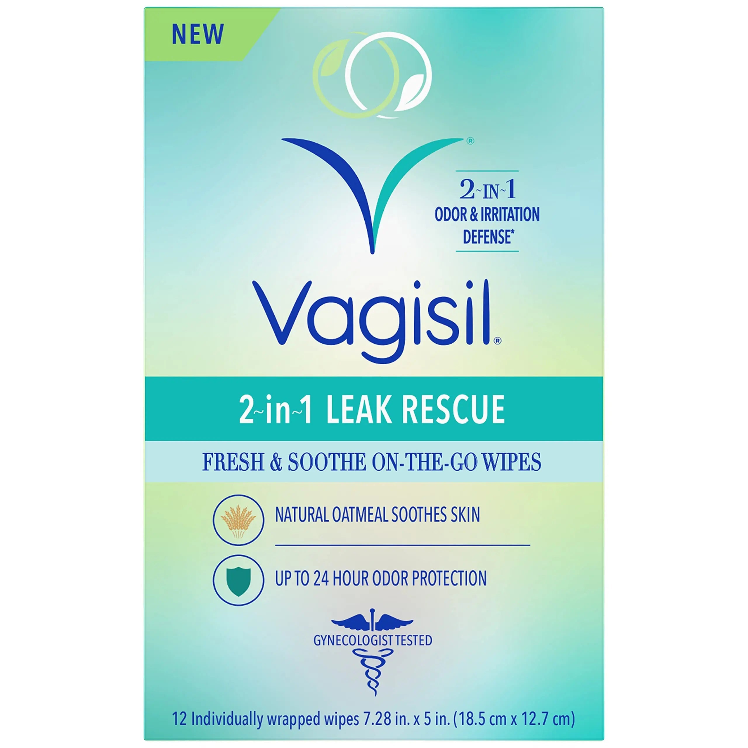 Vagisil 2-in-1 Leak Rescue Intimate Feminine Wipes for Women, Gynecologist Tested Vagisil Au supplements