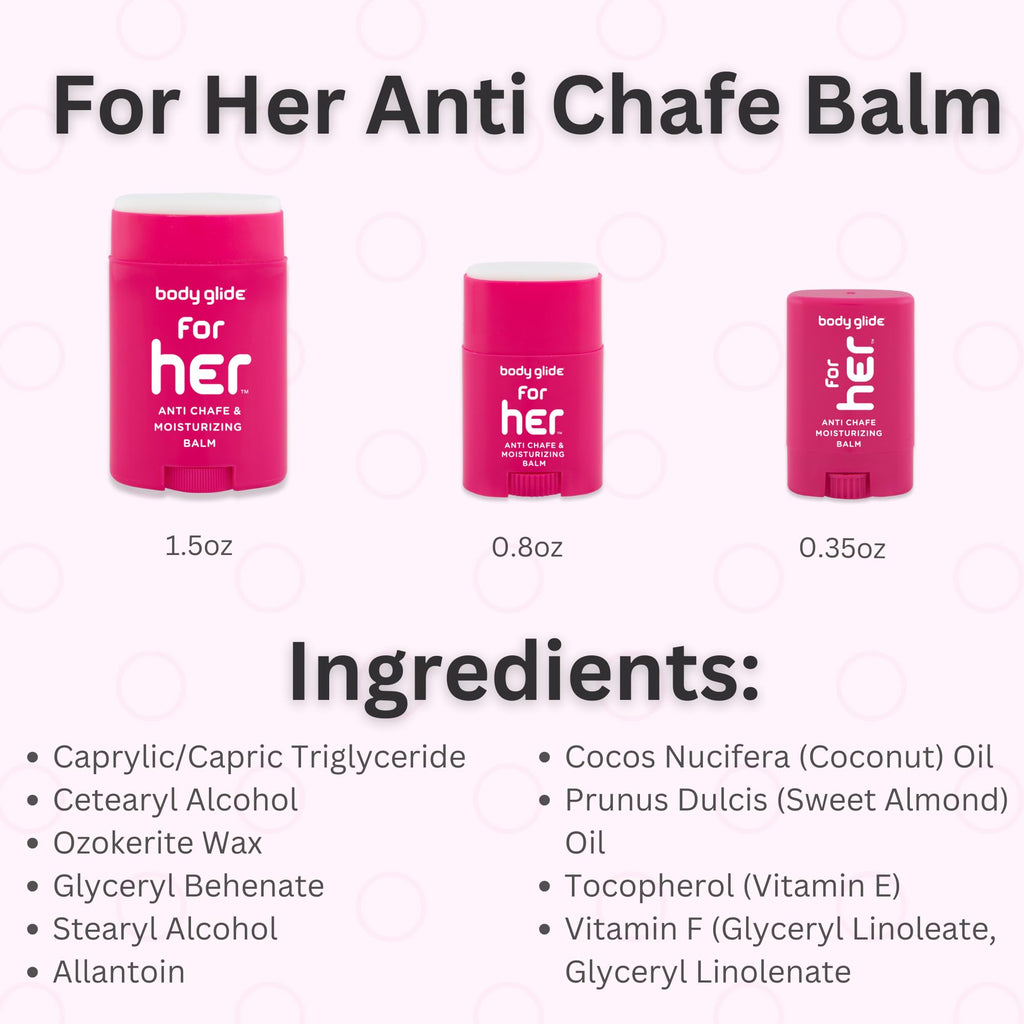 Body Glide For Her Anti Chafe Balm | Chafing stick with added emollients | Great for dry