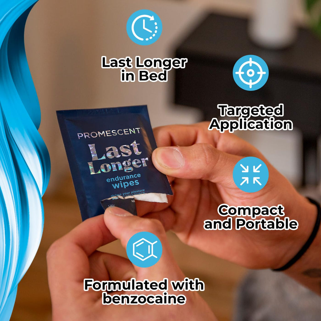 Promescent Delay Wipes Sexual Enhancer for Men to Last Longer in Bed, Extended Climax Control with Benzocaine for Male Genital Desensitizing - Increase Duration, Performance, and Stamina (21 Count) Promescent Au supplements