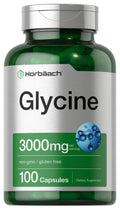 Glycine 3000 mg 100 Capsules | Non-GMO, Gluten Free Glycine Supplement | by Horbaach Horbäach Au supplements