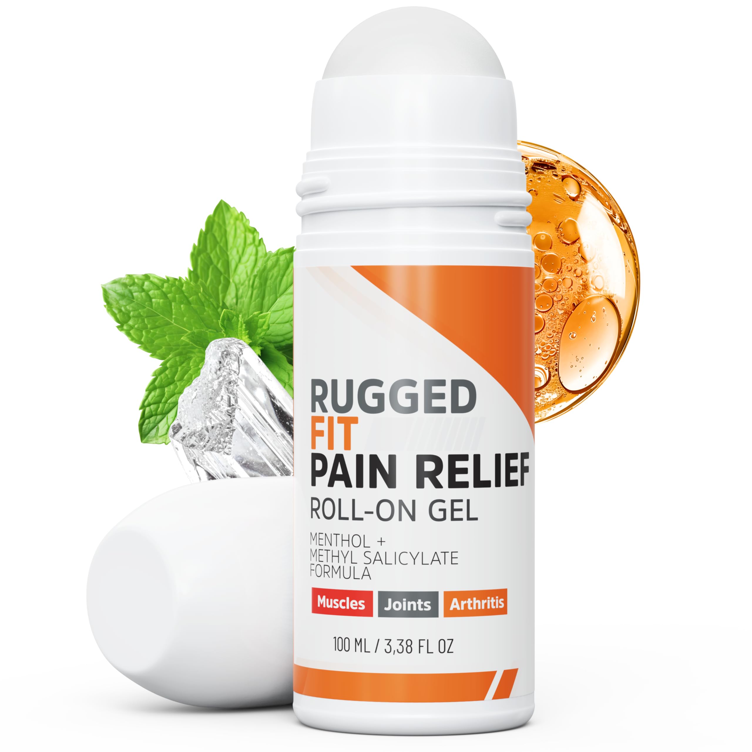 Rugged Fit Max-Strength Pain Relief Roll-On Gel – Cold & Hot Therapy with Menthol 2% + Methyl Salicylate 10% – Fast-Absorbing, Non-Greasy for Back, Arthritis, Muscle & Joint Pain – 3.38 fl oz Rugged Fit Au supplements