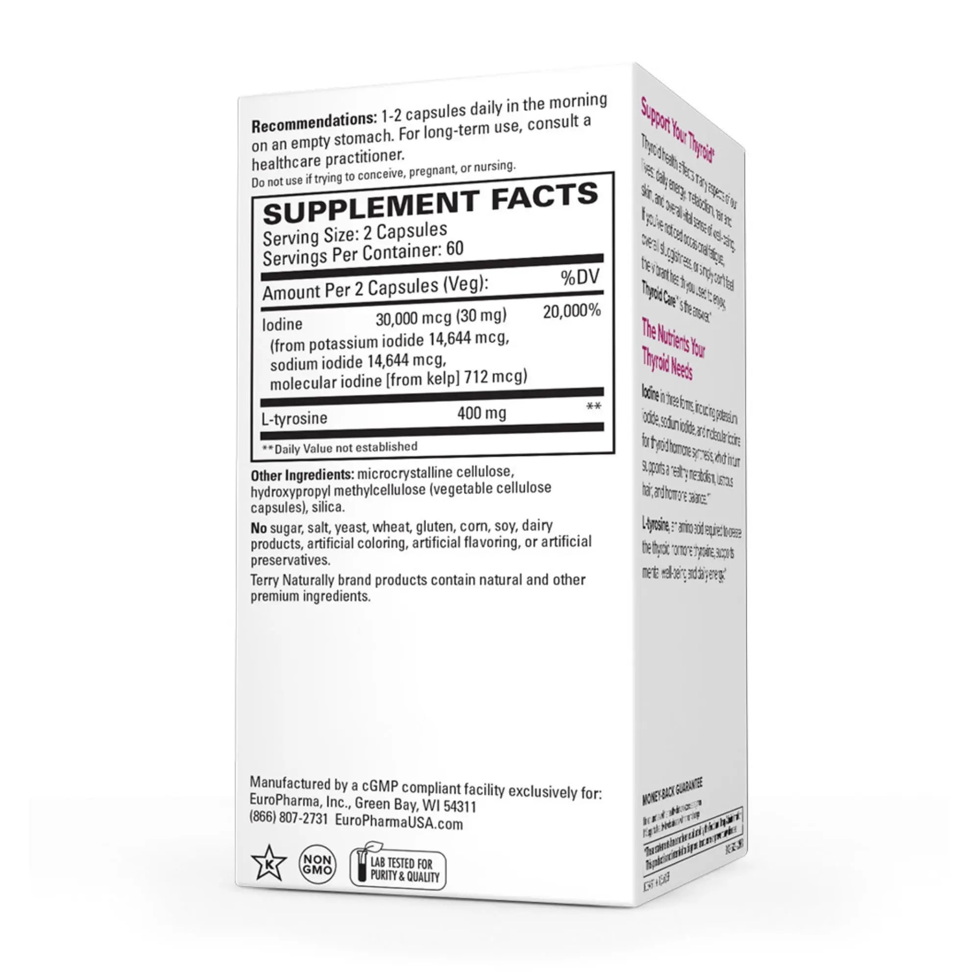 Terry Naturally Thyroid Care - 120 Capsules - Complete Metabolic Function - with Iodine Terry Naturally Au supplements