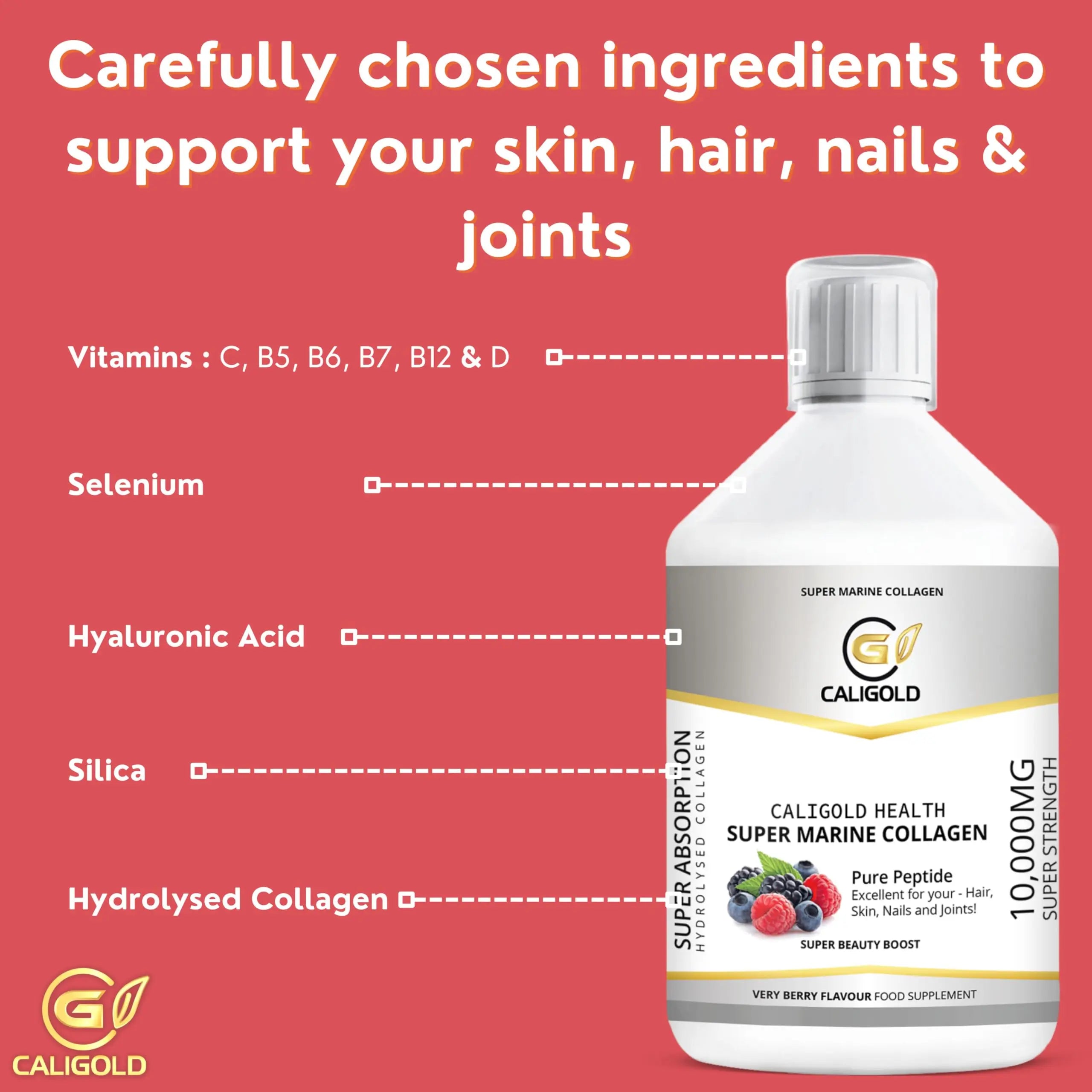 CALIGOLD Health Super Marine Collagen Liquid - Excellent for Hair, Skin, Nails and Joints CALIGOLD Au supplements