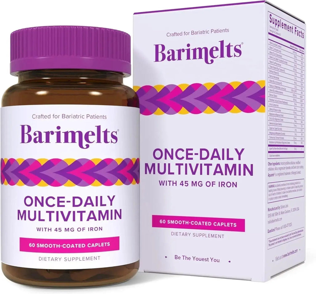 BariMelts Once Daily Bariatric Multivitamin with Iron, 60 Easy-Swallow Caplets (2-Month Supply), Multivitamin for Women, Multimineral Complex BariMelts Au supplements