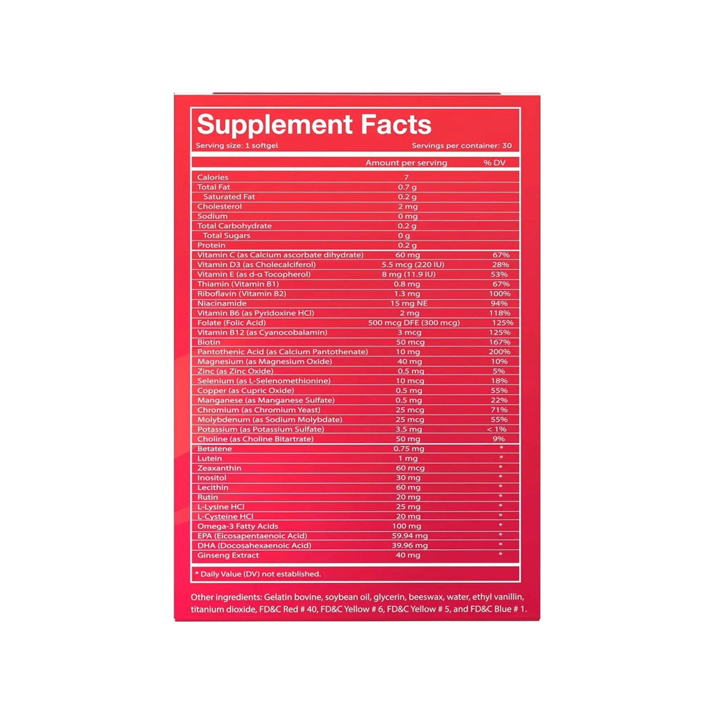 Vivioptal Active, 30 Softgels, Ginseng & Omega 3, Multivitamin & Multimineral, Gluten Free, German Formula Vivioptal Vitamins Au supplements