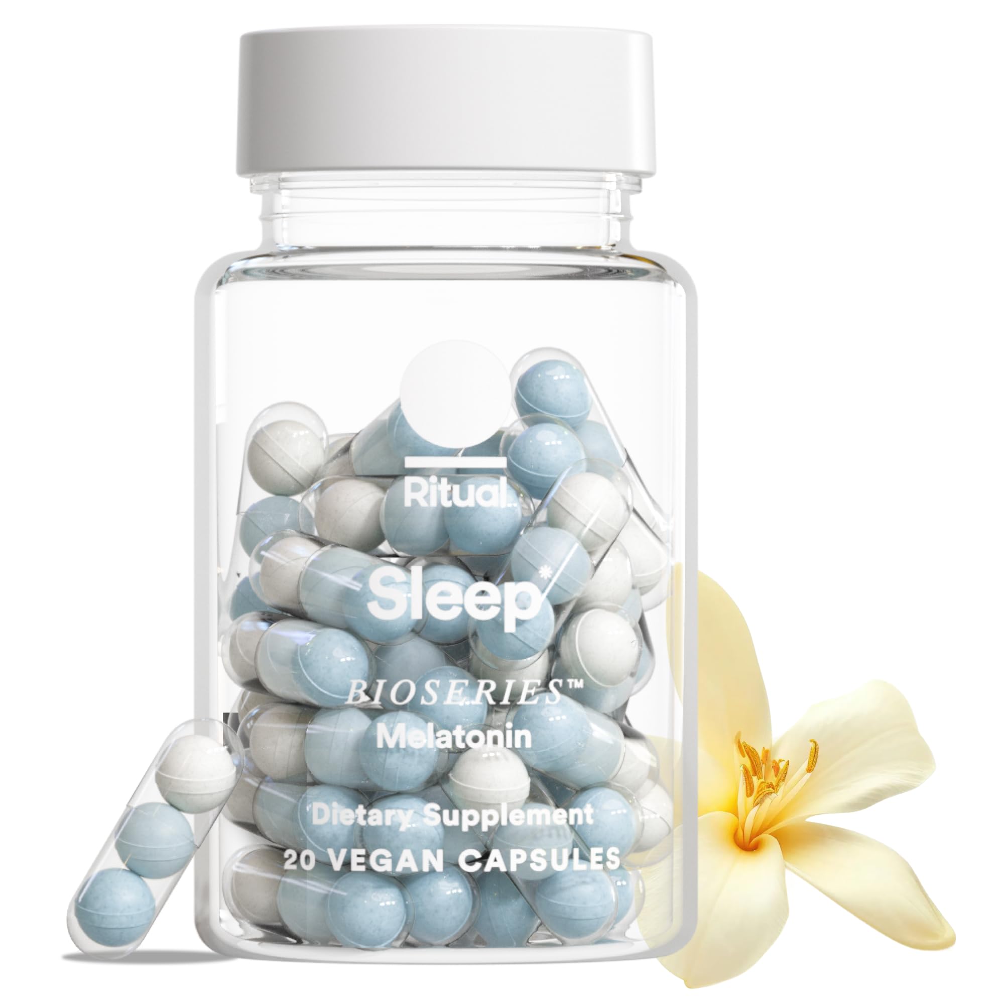 Ritual Sleep BioSeries™ Melatonin: Sleep Aid for Adults, Sleep Supplement with Time Released Capsules, Drug Free Sleep Vitamins for Adults for All Night Sleep Support, 20 Capsules Ritual Au supplements