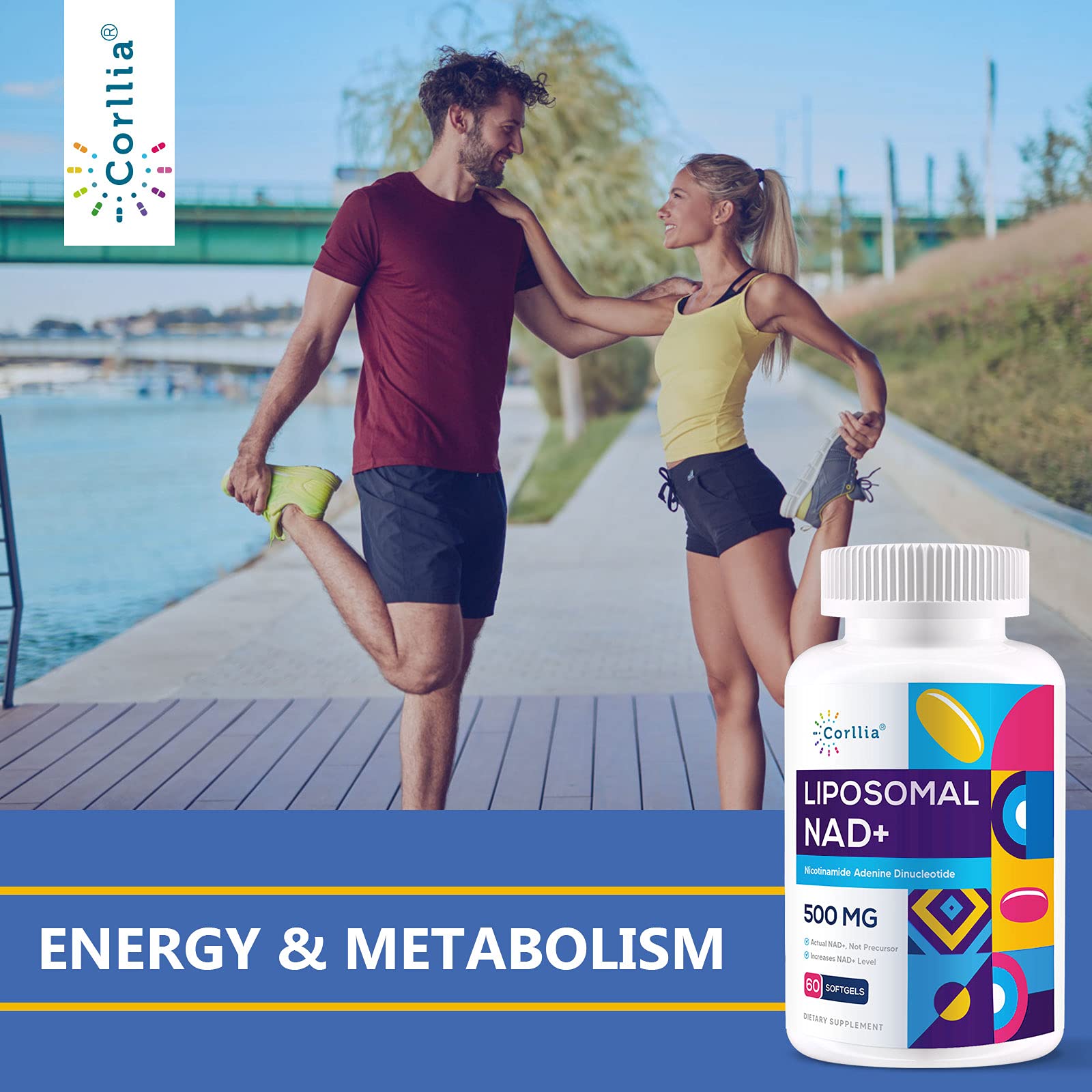 Liposomal NAD+ 500mg with TMG 250mg Softgels, Nicotinamide Riboside Alternative, Actual NAD+ Supplement, 120 Servings Corllia Au supplements