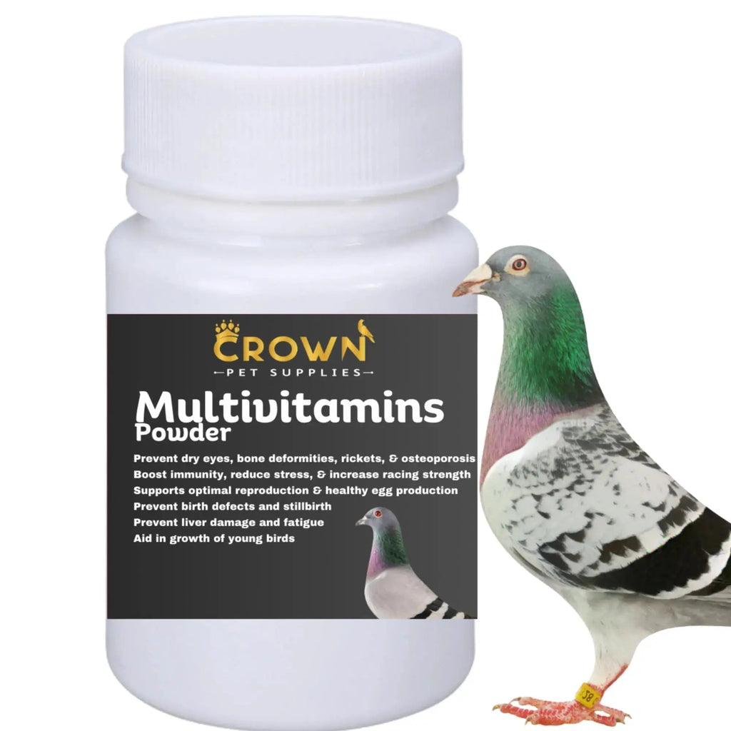 Multivitamin Powder for Pigeons – Ultimate Vitamin Formula for Racing & Breeding – Supports Growth, Bone Strength, Reproductive Health & Feather Health Crown Pet Supplies Au supplements