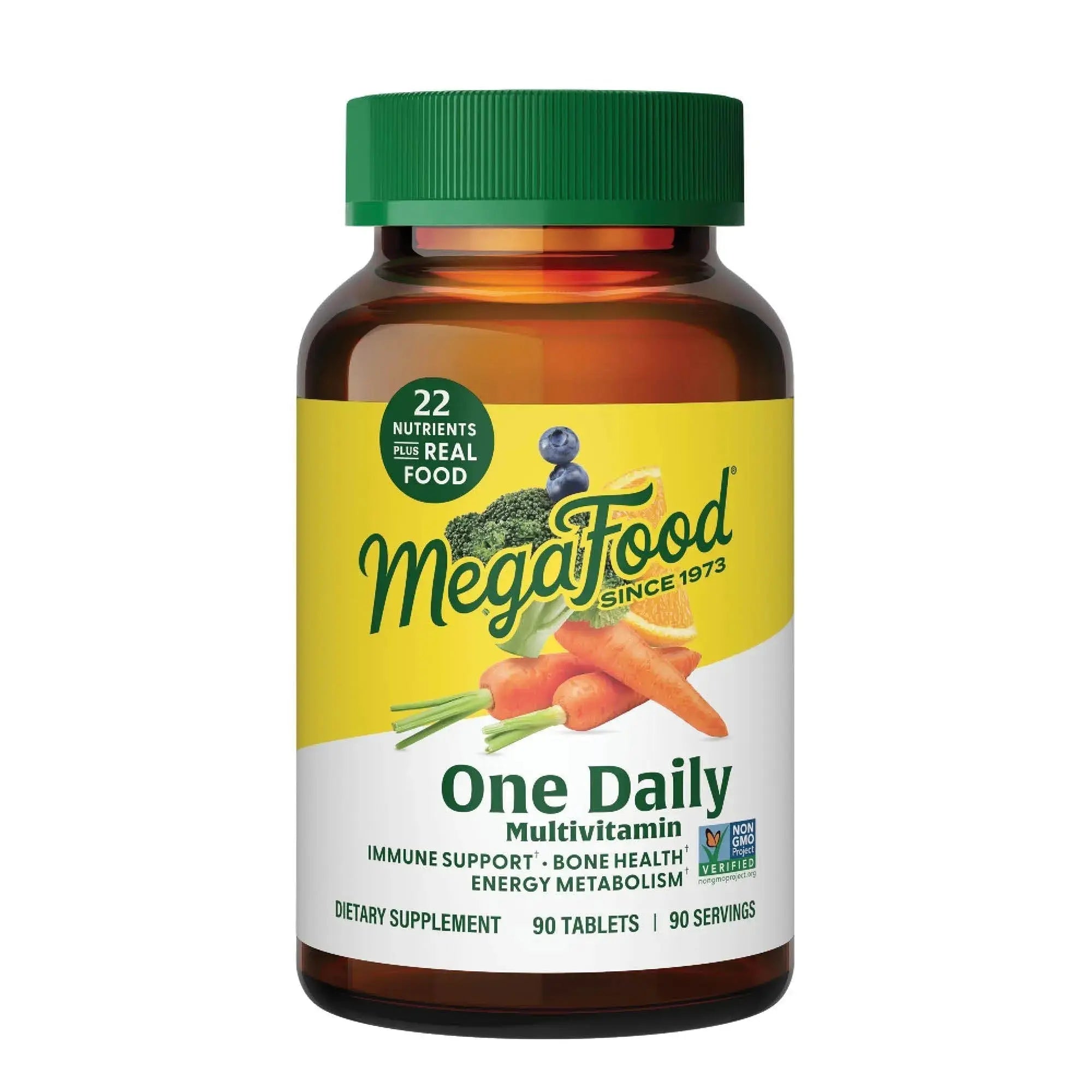MegaFood One Daily Multivitamin for Women and Men, Immune Support Supplement with Real Food, Vitamin C & Vitamin B, Bone Health, Cellular Energy Metabolism, Vegetarian MegaFood Au supplements