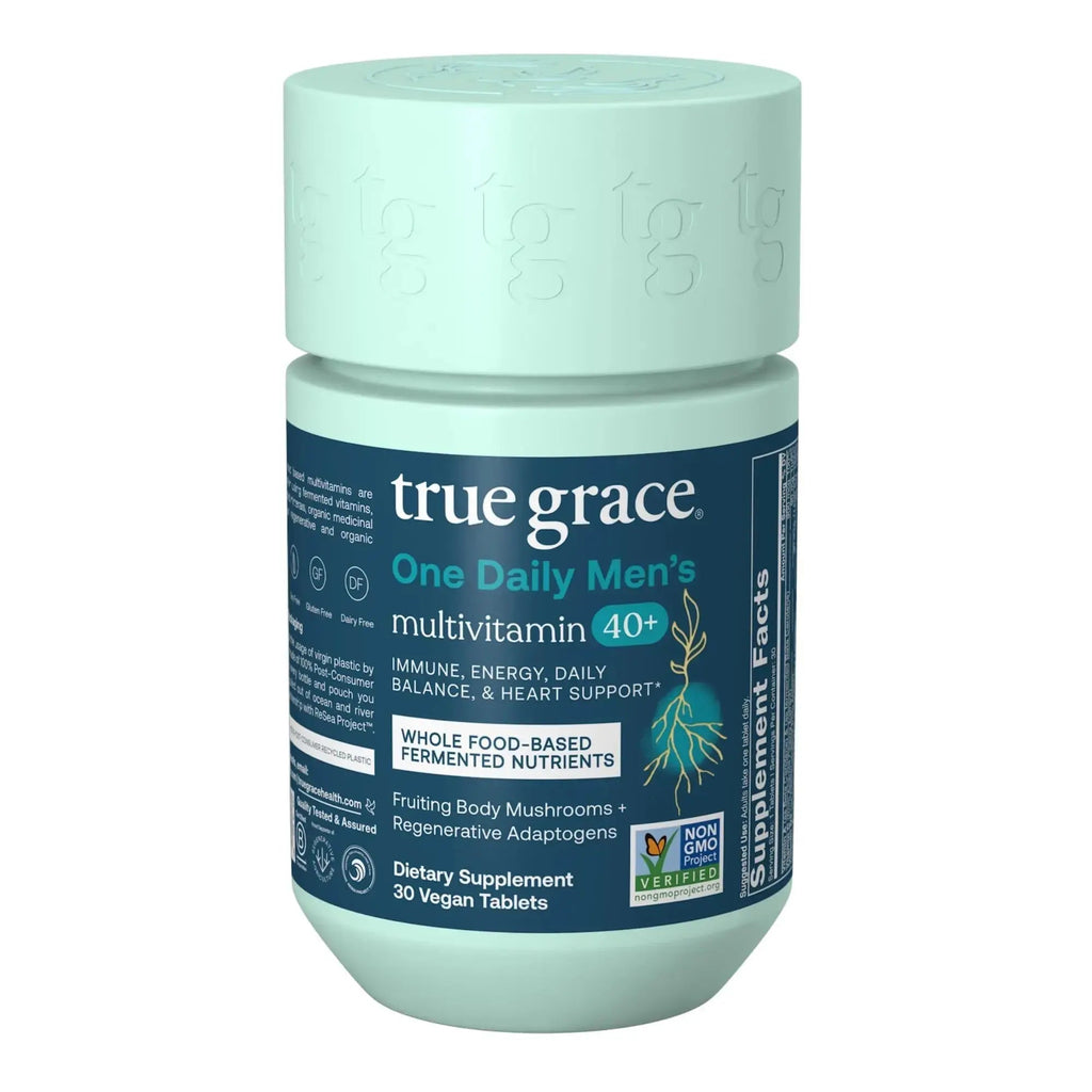True Grace Men's 40+ One Daily Multivitamin Fermented Minerals, Organic Adaptogens & Mushrooms Whole Body Balance Immune True Grace Au supplements