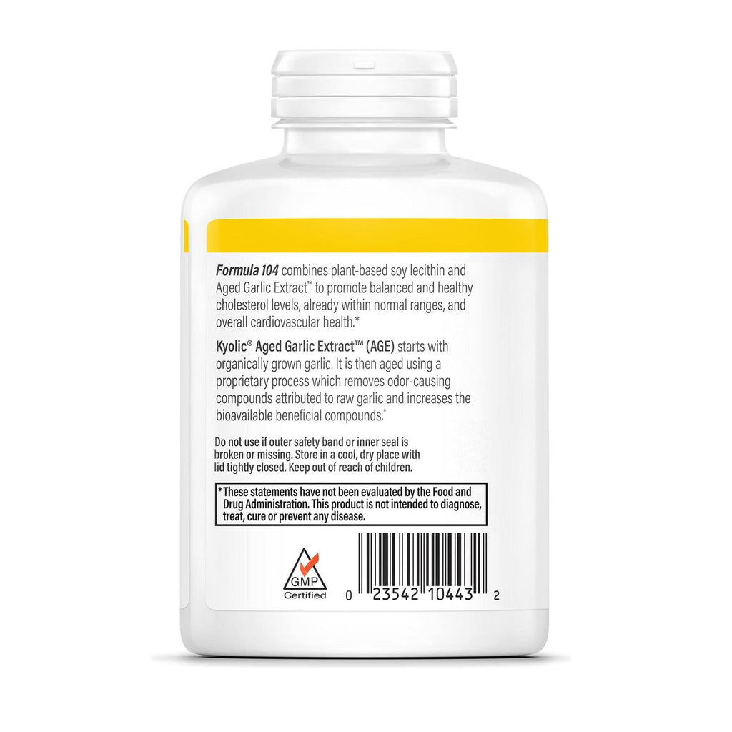 Kyolic Aged Garlic Extract Formula 104, Cholesterol Health*, 300 Capsules