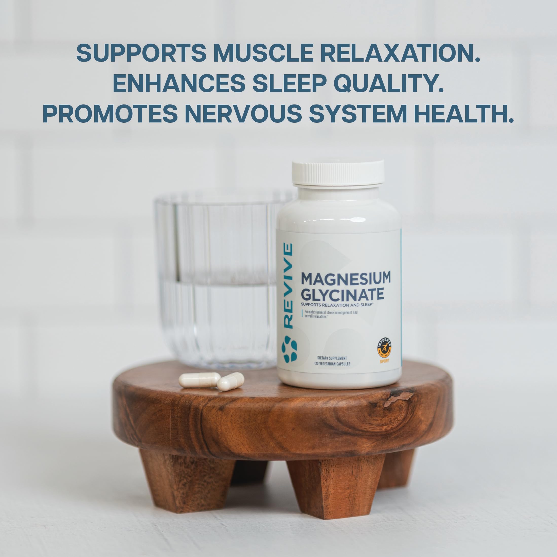 Revive MD Pure Magnesium Glycinate 200mg – High Absorption Supplement for Relaxation, Stress Relief, Sleep & Memory Support – Promotes Strong Bones